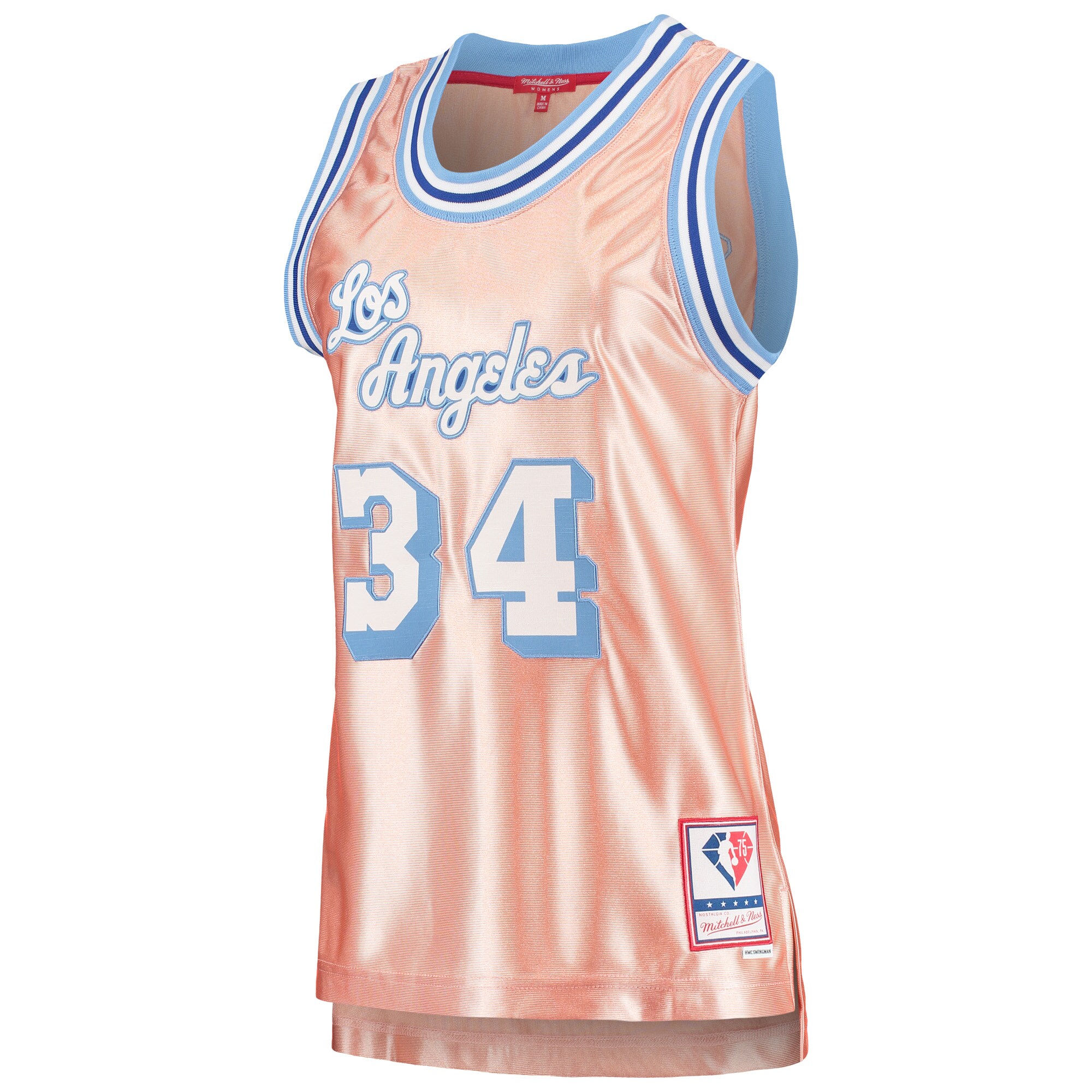 Shaquille O'Neal Los Angeles Lakers Mitchell & Ness Women's 75th Anniversary Rose Gold 1996 Swingman Jersey - Pink cheap jerseys for sale - CheapJerseys.Shop