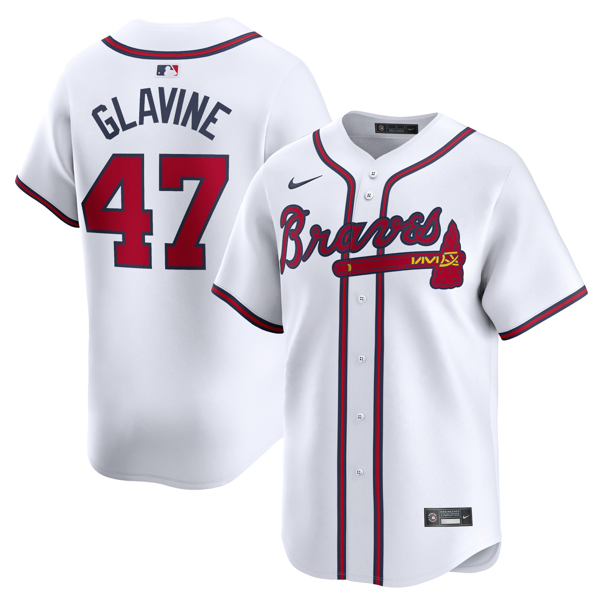 Tom Glavine Atlanta Braves Home Limited Player Jersey - White cheap jerseys for sale - CheapJerseys.Shop