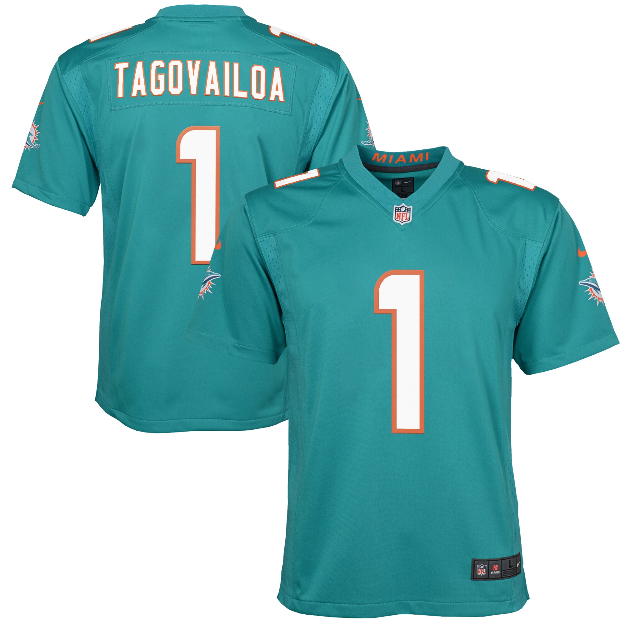 Tua Tagovailoa Miami Dolphins Youth Game Jersey - Aqua cheap jerseys for sale - CheapJerseys.Shop