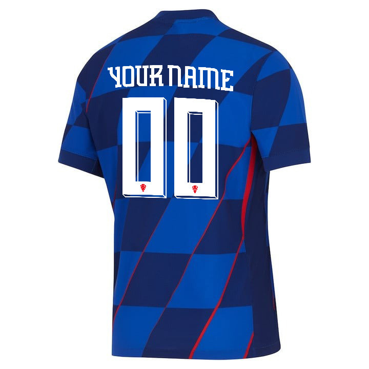 Croatia National Team 2024 Away Men Custom Jersey - Blue cheap jerseys for sale - CheapJerseys.Shop