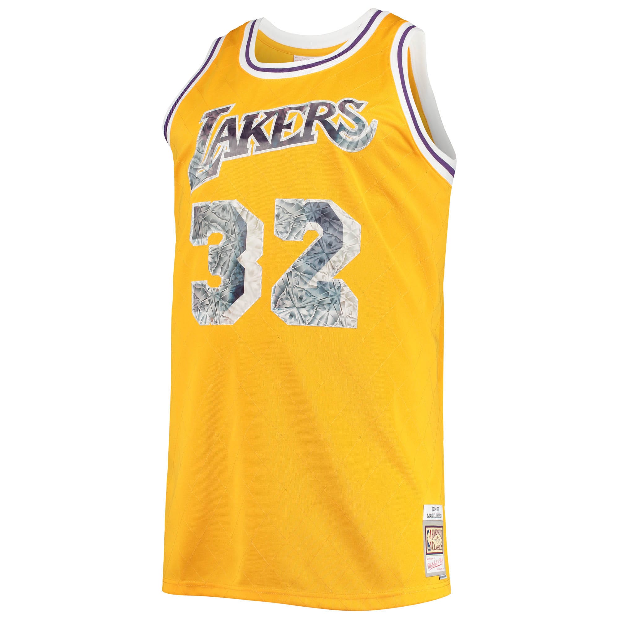 Magic Johnson Los Angeles Lakers Mitchell & Ness Big & Tall 1984\/85 75th Anniversary Diamond Swingman Jersey - Gold cheap jerseys for sale - CheapJerseys.Shop