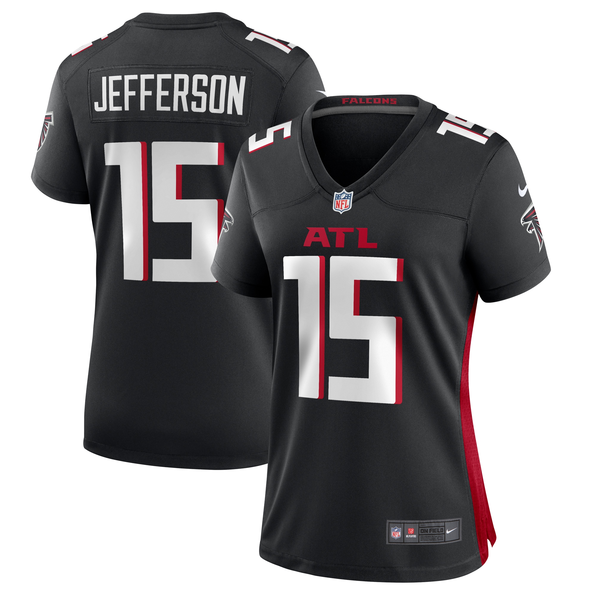 Van Jefferson Atlanta Falcons Women's Game Jersey - Black cheap jerseys for sale - CheapJerseys.Shop