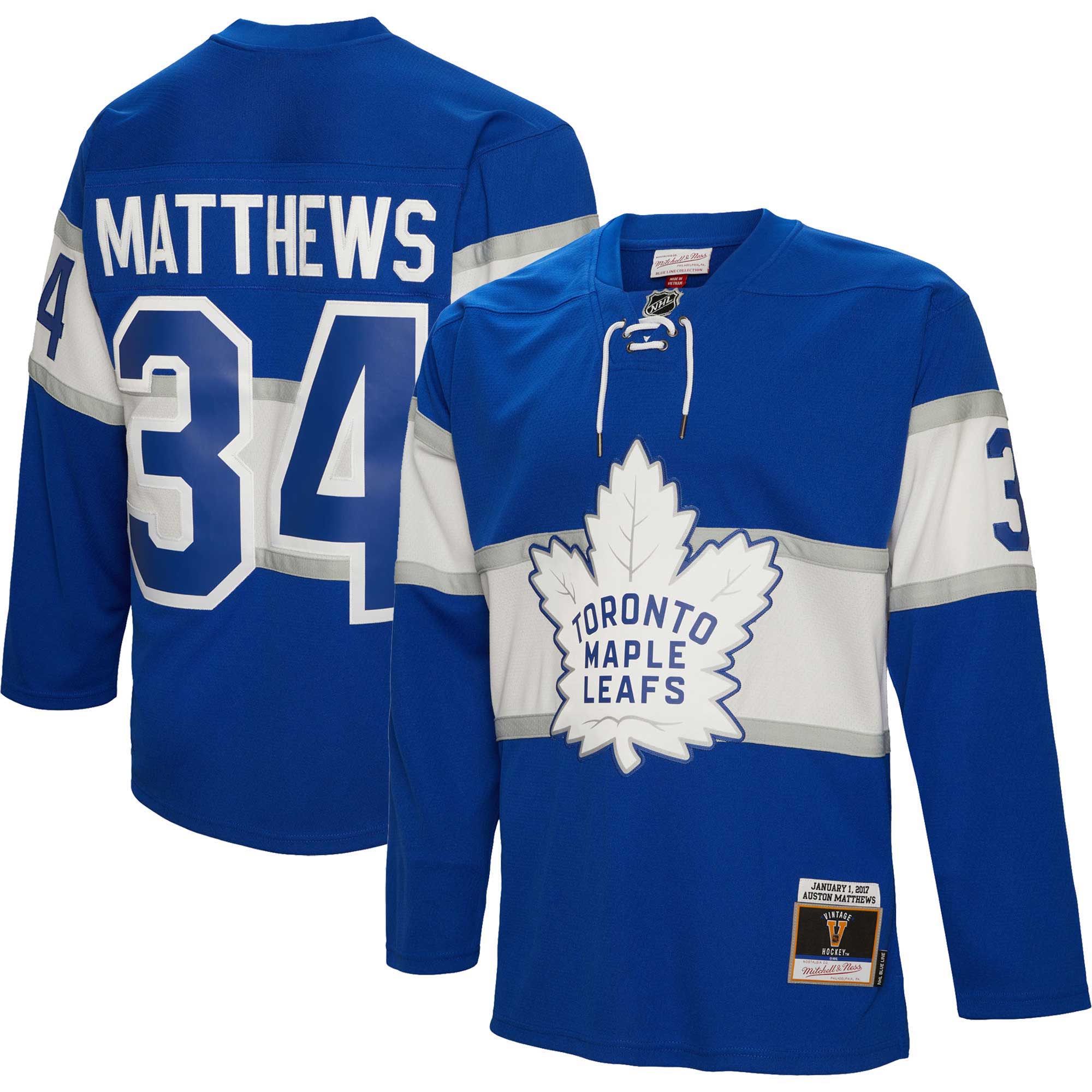 Auston Matthews Toronto Maple Leafs Mitchell & Ness 2017 Winter Classic Blue Line Player Jersey - Blue cheap jerseys for sale - CheapJerseys.Shop