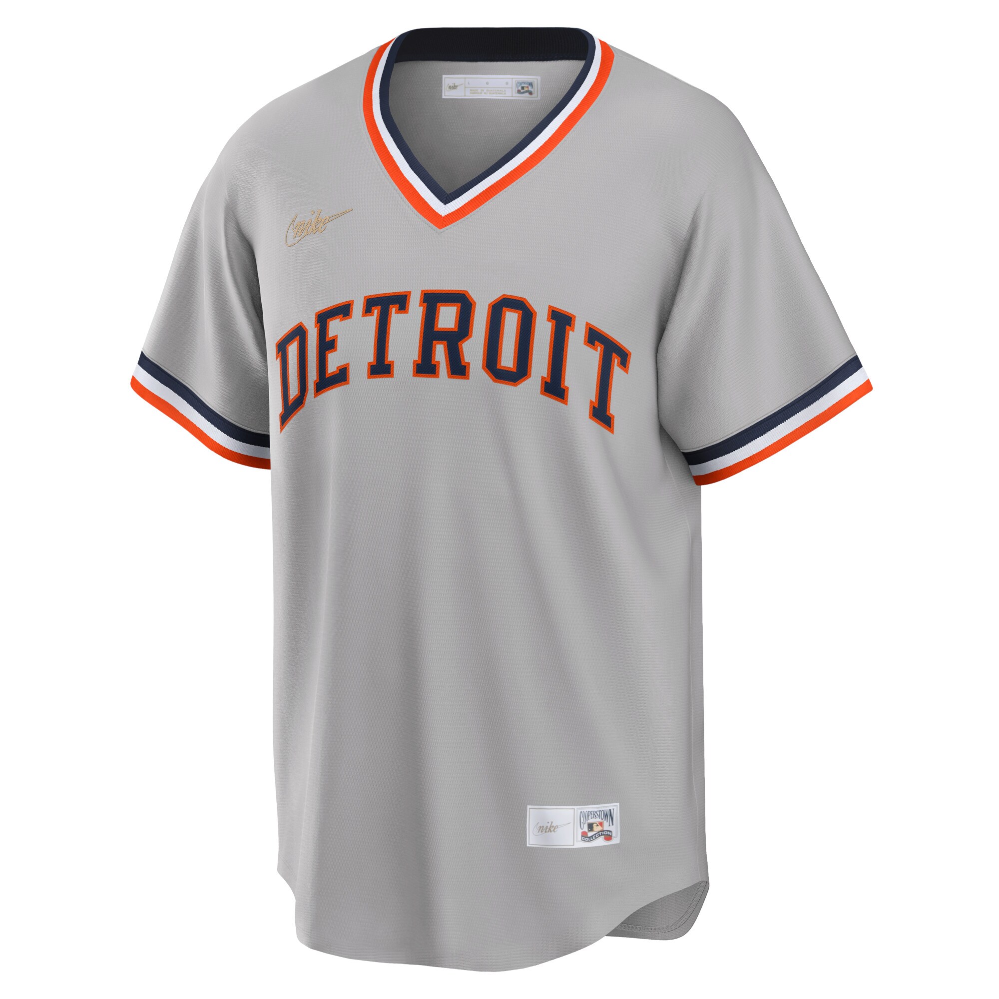 Detroit Tigers Road Cooperstown Collection Team Jersey - Gray cheap jerseys for sale - CheapJerseys.Shop