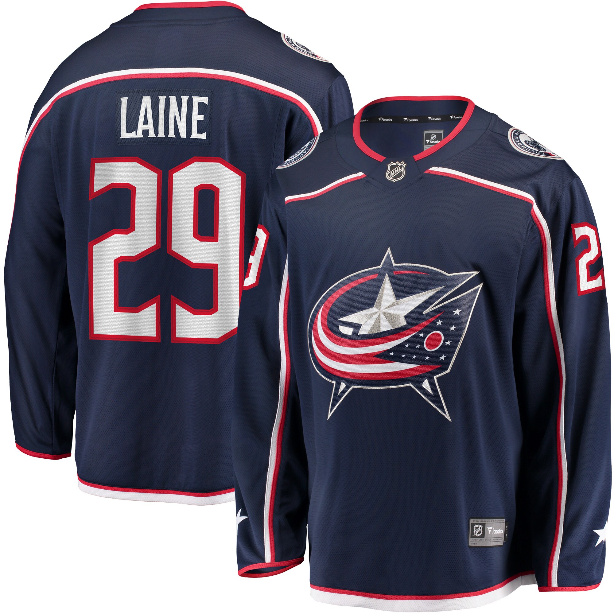 Patrik Laine Columbus Blue Jackets Fanatics Home Breakaway Jersey - Navy cheap jerseys for sale - CheapJerseys.Shop
