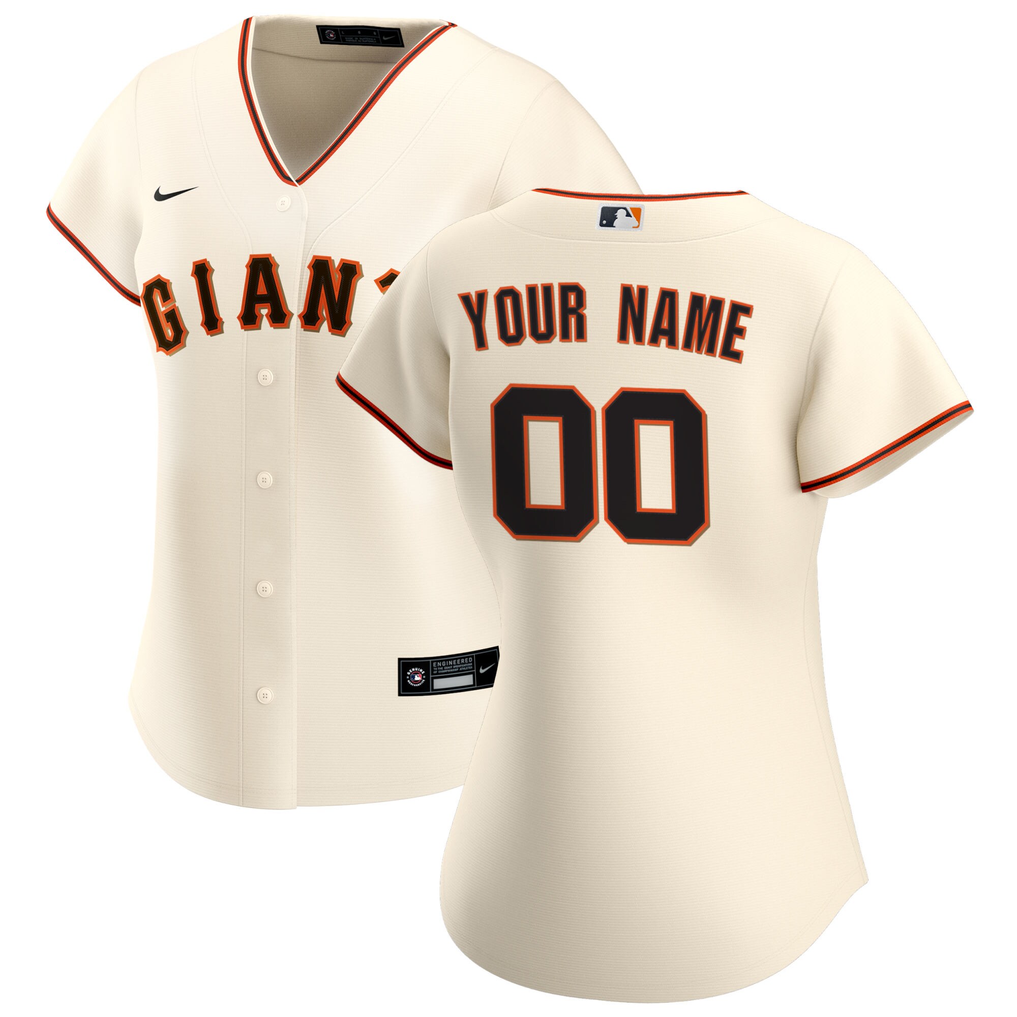 San Francisco Giants Women's Home Replica Custom Jersey - Cream cheap jerseys for sale - CheapJerseys.Shop