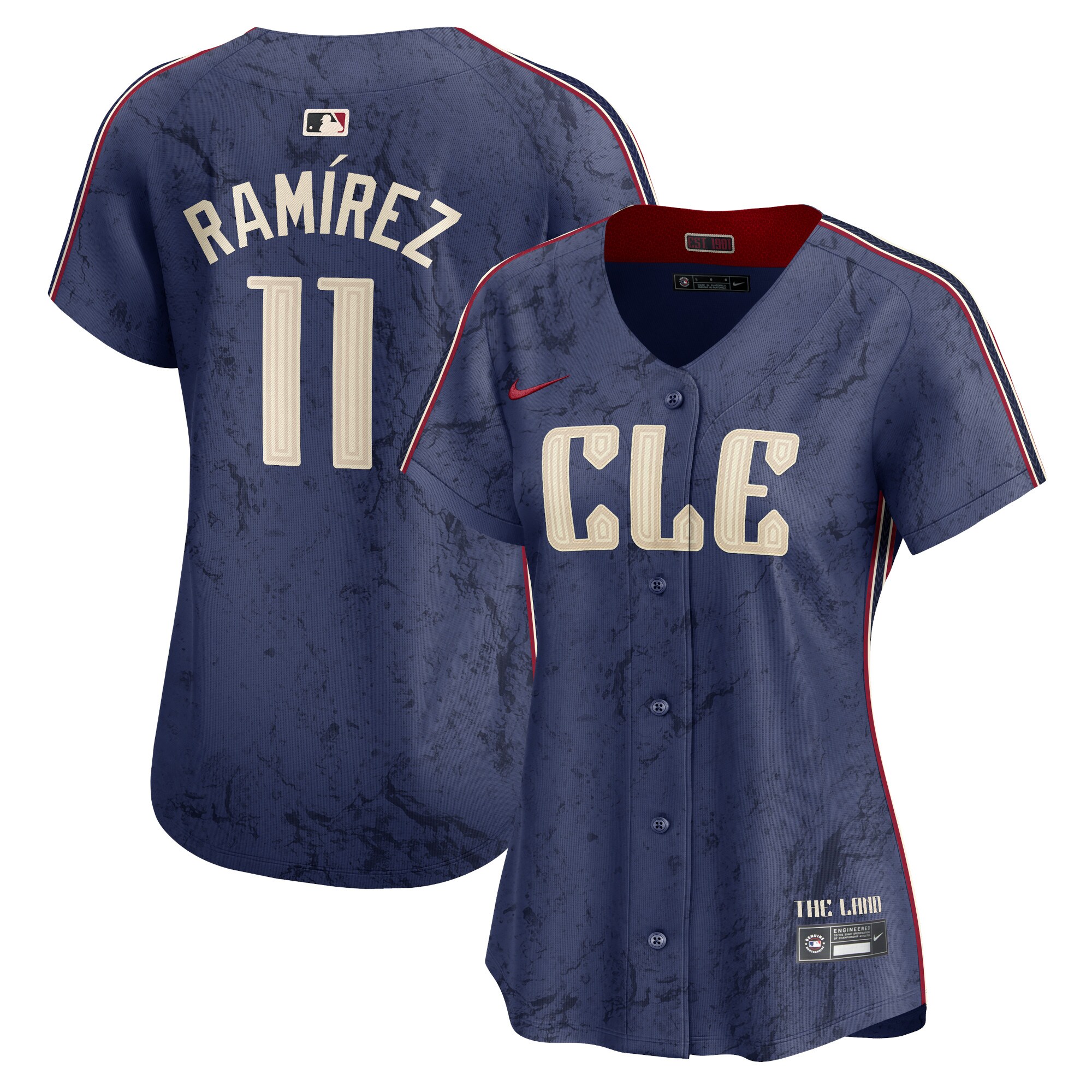 Jos\u00c3\u00a9 Ram\u00c3\u00adrez Cleveland Guardians Women's 2024 City Connect Limited Jersey - Navy cheap jerseys for sale - CheapJerseys.Shop