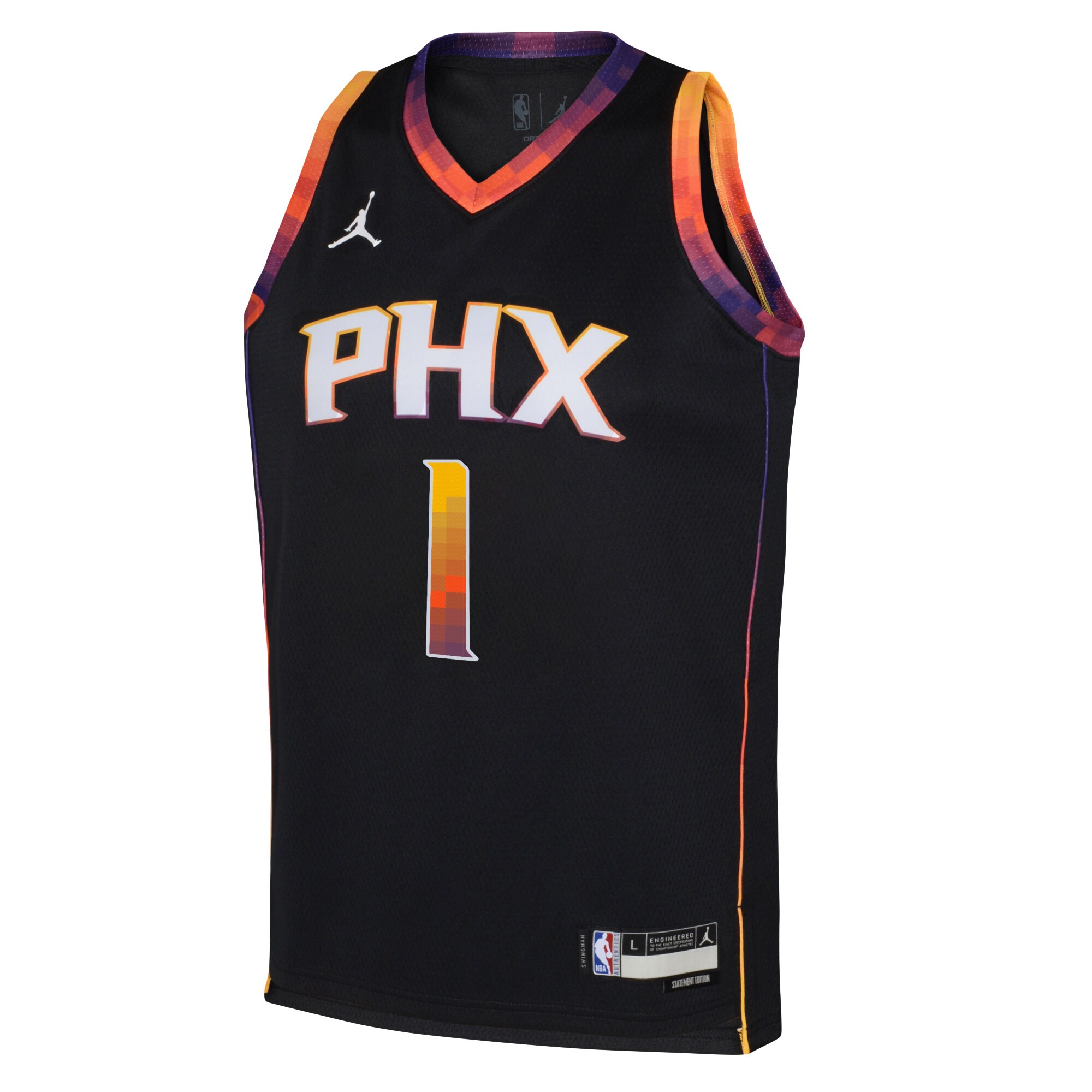 Devin Booker Phoenix Suns Jordan Brand Youth Swingman Jersey - Statement Edition - Black cheap jerseys for sale - CheapJerseys.Shop