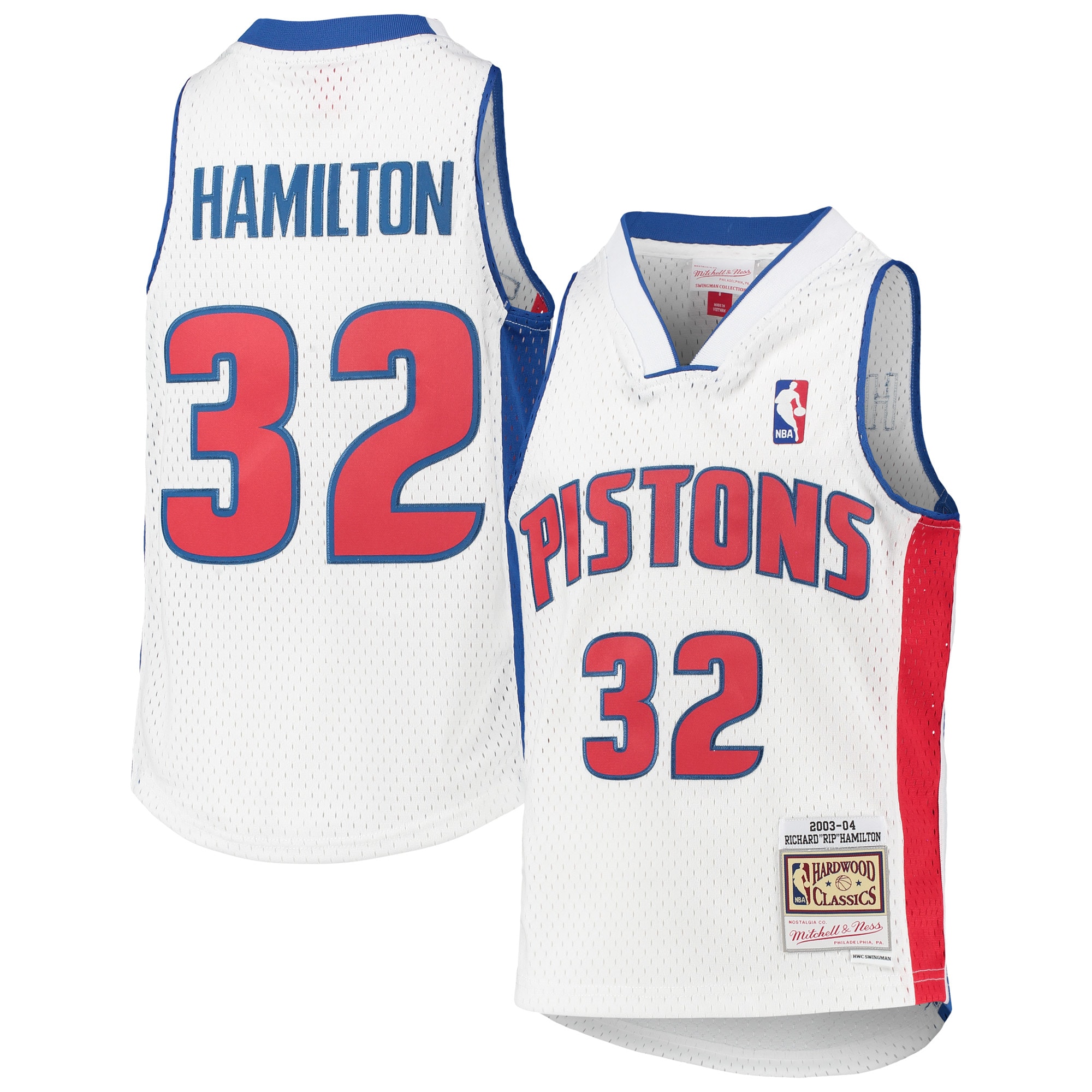 Richard Hamilton Detroit Pistons Mitchell & Ness Youth 2003\/04 Hardwood Classics Swingman Jersey - White cheap jerseys for sale - CheapJerseys.Shop