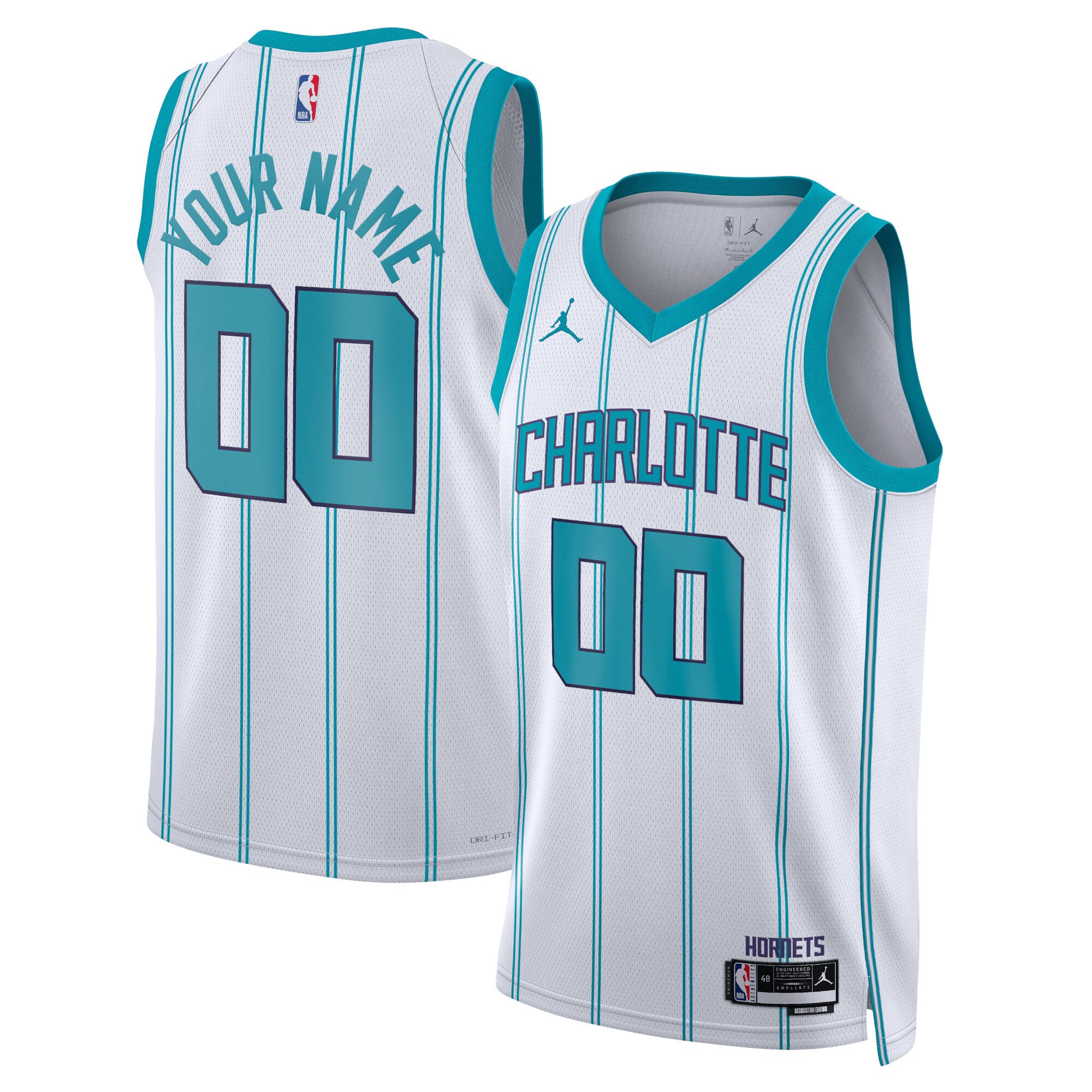 Charlotte Hornets Jordan Brand Unisex Swingman Custom Jersey White - Association Edition cheap jerseys for sale - CheapJerseys.Shop