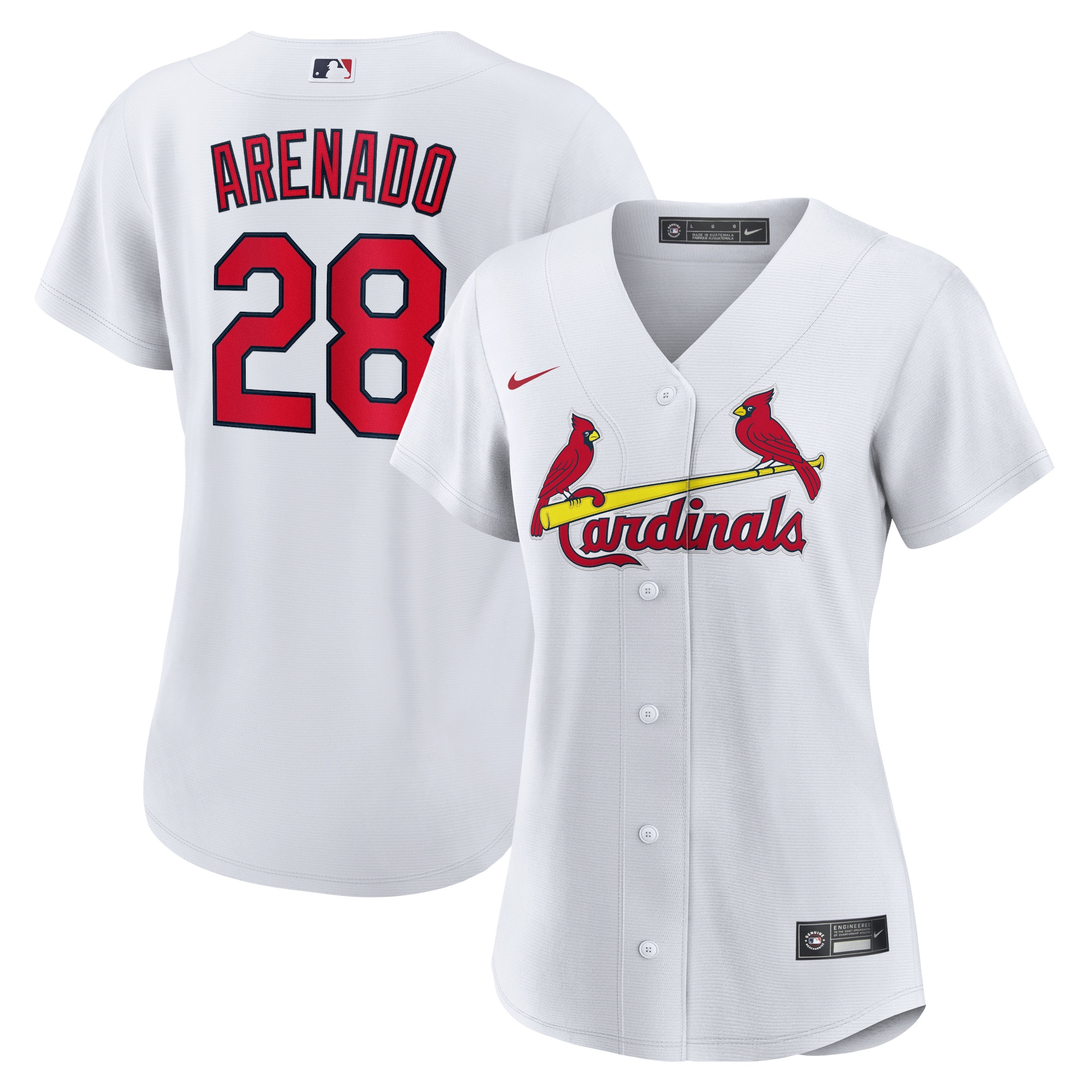 Nolan Arenado St. Louis Cardinals Women's Home Official Replica Player Jersey - White cheap jerseys for sale - CheapJerseys.Shop