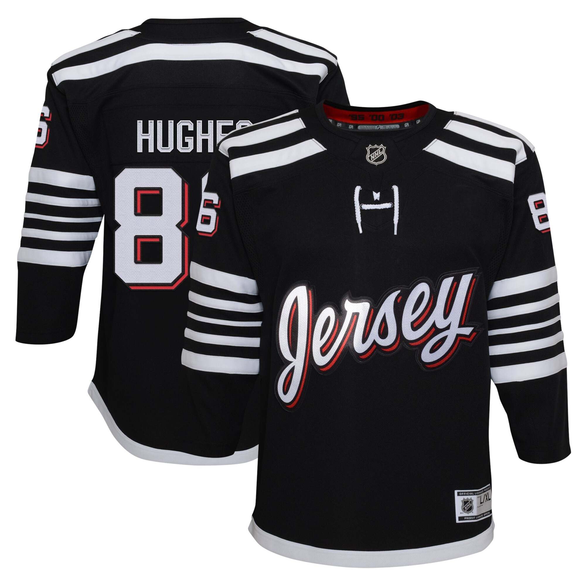 Jack Hughes New Jersey Devils Youth Alternate Premier\u00c2\u00a0Player Jersey - Black cheap jerseys for sale - CheapJerseys.Shop