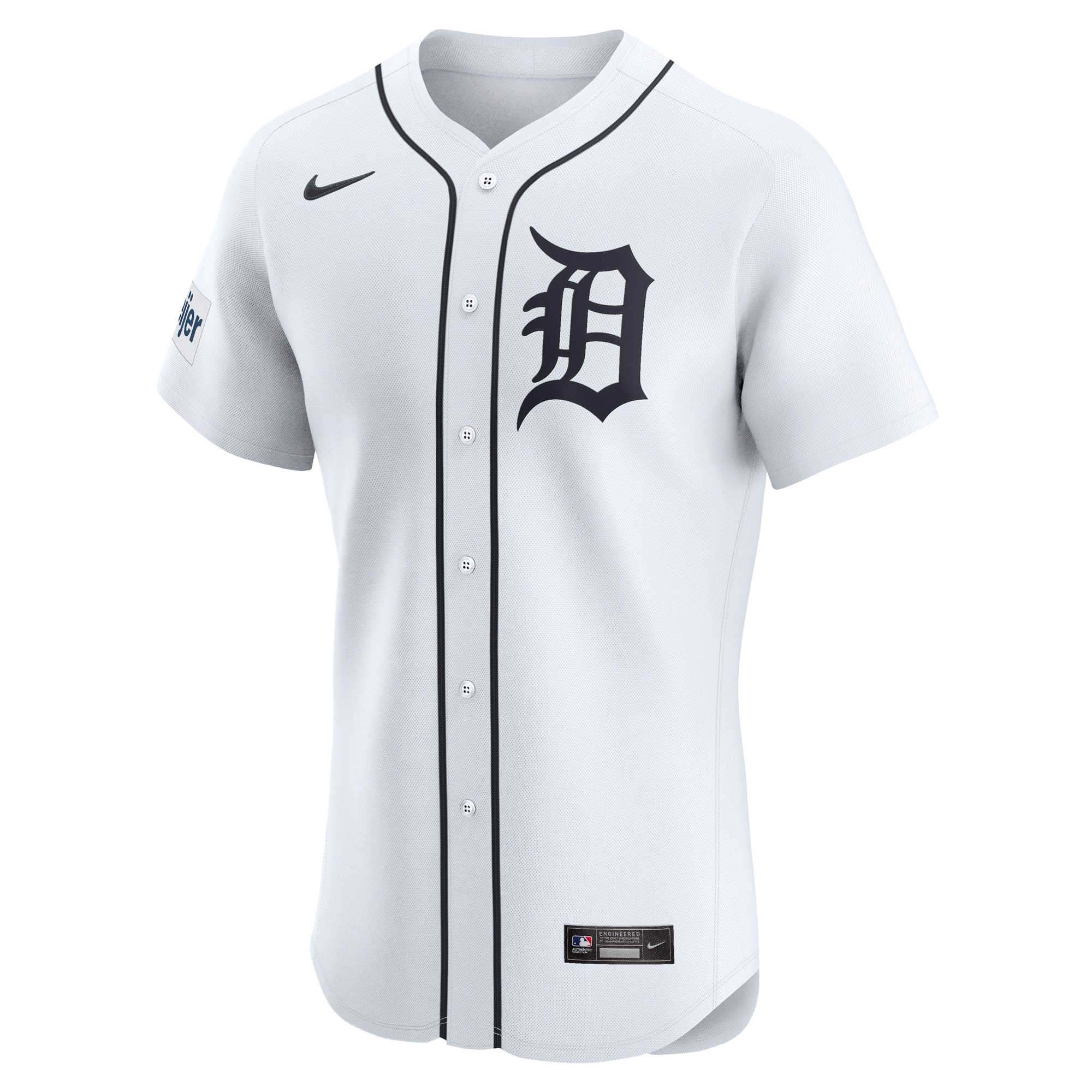 Detroit Tigers Home Elite Custom Patch Jersey - White cheap jerseys for sale - CheapJerseys.Shop