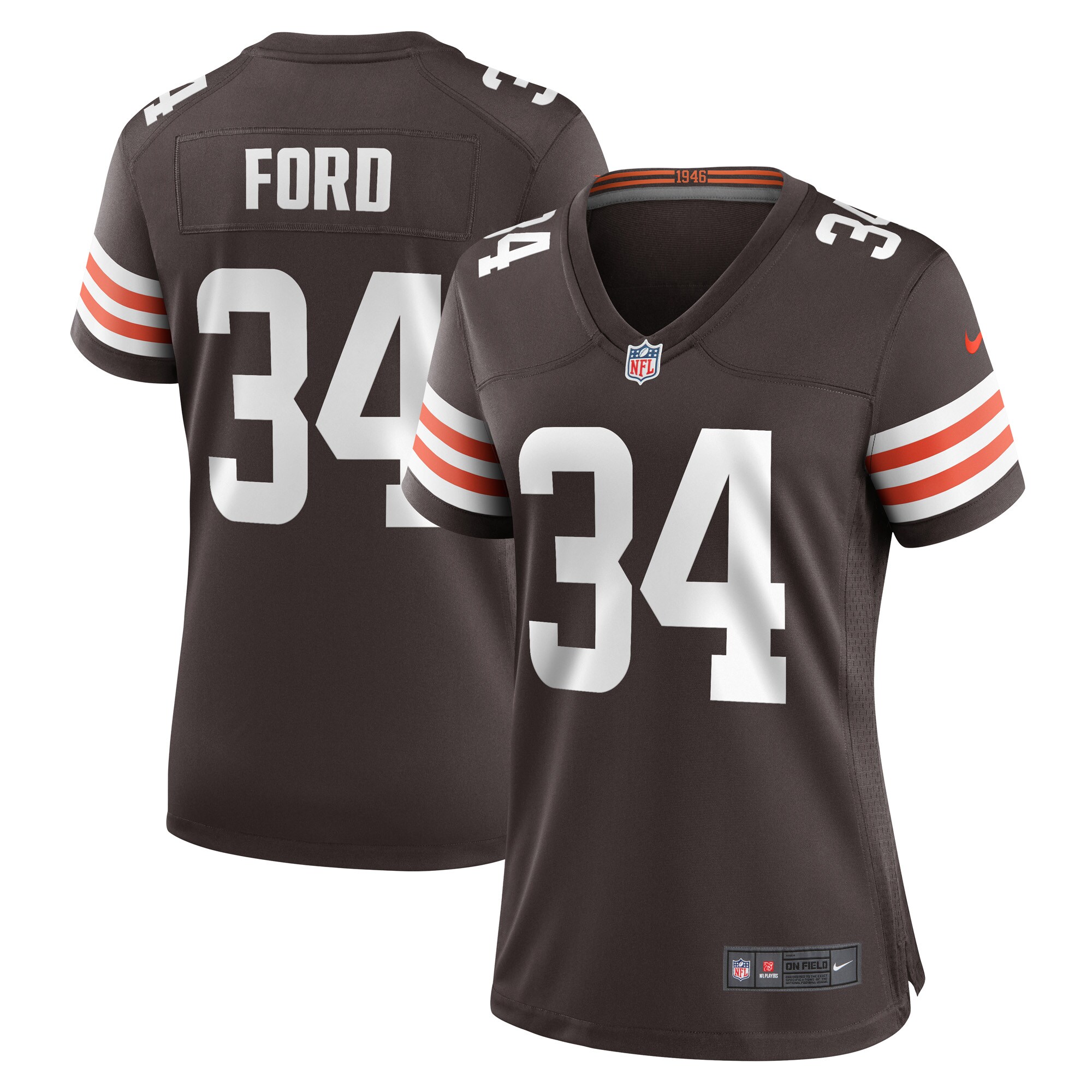Jerome Ford Cleveland Browns Women's Game Player Jersey - Brown cheap jerseys for sale - CheapJerseys.Shop