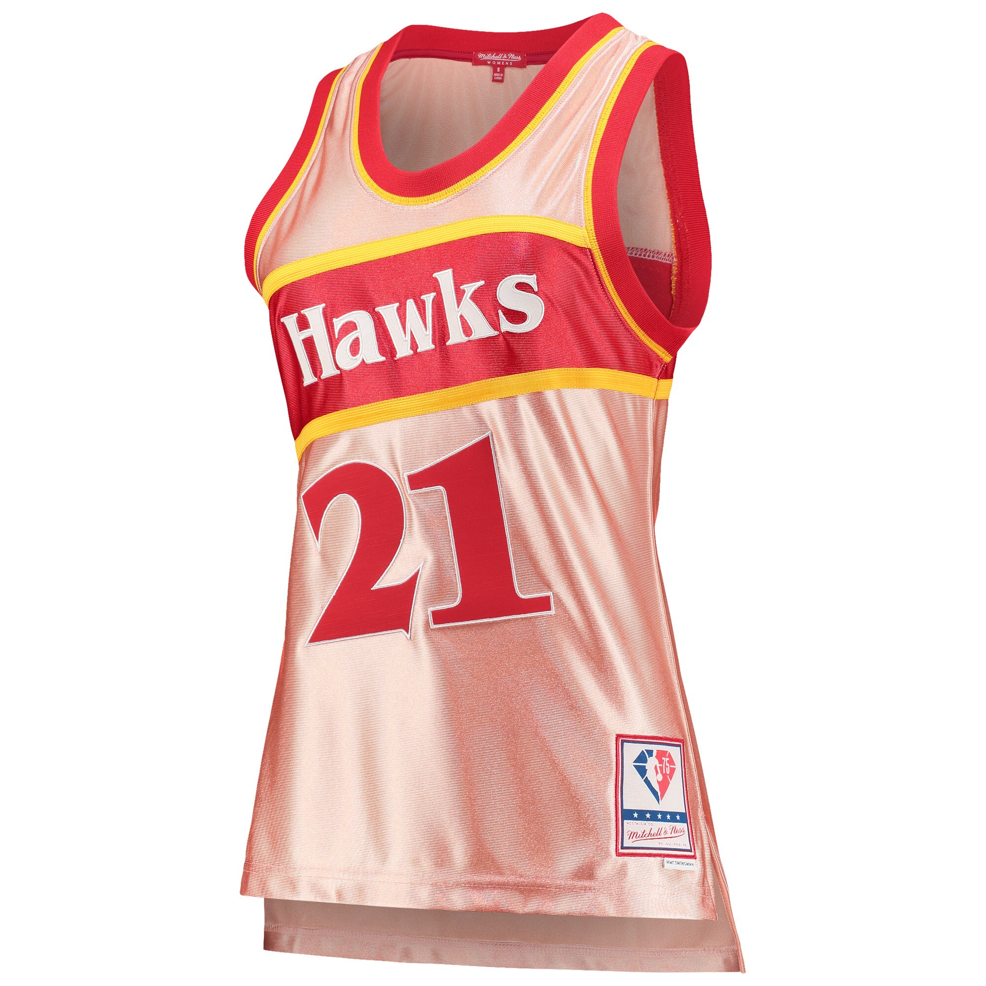Dominique Wilkins Atlanta Hawks Mitchell & Ness Women's 75th Anniversary Rose Gold 1986 Swingman Jersey - Pink cheap jerseys for sale - CheapJerseys.Shop