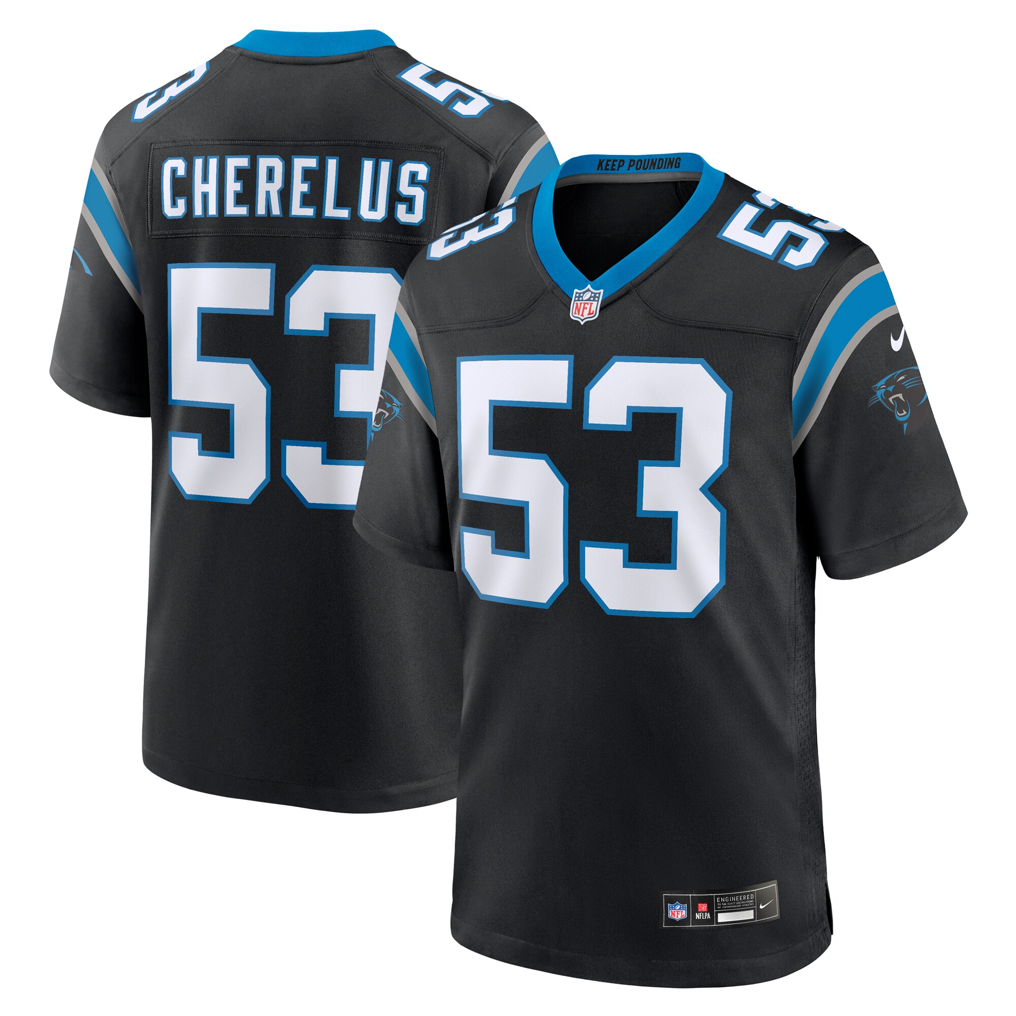 Claudin Cherelus Carolina Panthers Team Game Jersey - Black cheap jerseys for sale - CheapJerseys.Shop