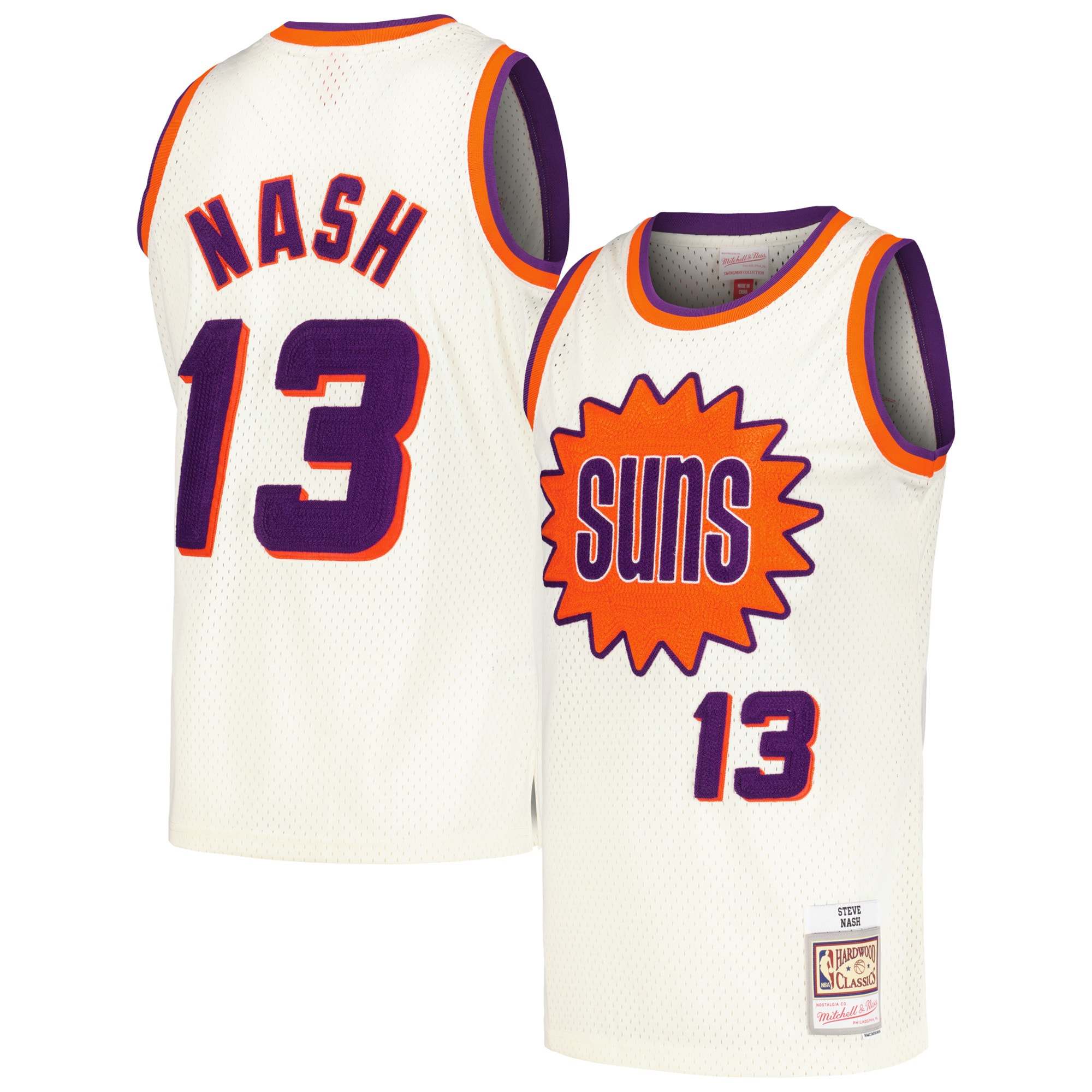 Steve Nash Phoenix Suns Mitchell & Ness Chainstitch Swingman Jersey - Cream cheap jerseys for sale - CheapJerseys.Shop