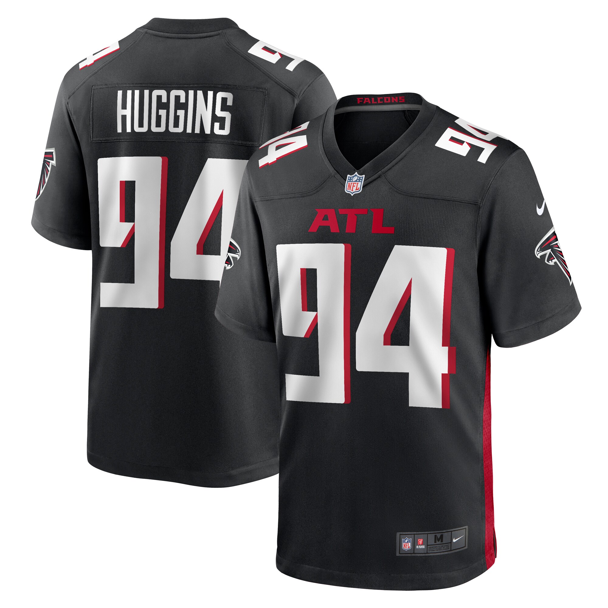 Albert Huggins Atlanta Falcons Team Game Jersey - Black cheap jerseys for sale - CheapJerseys.Shop