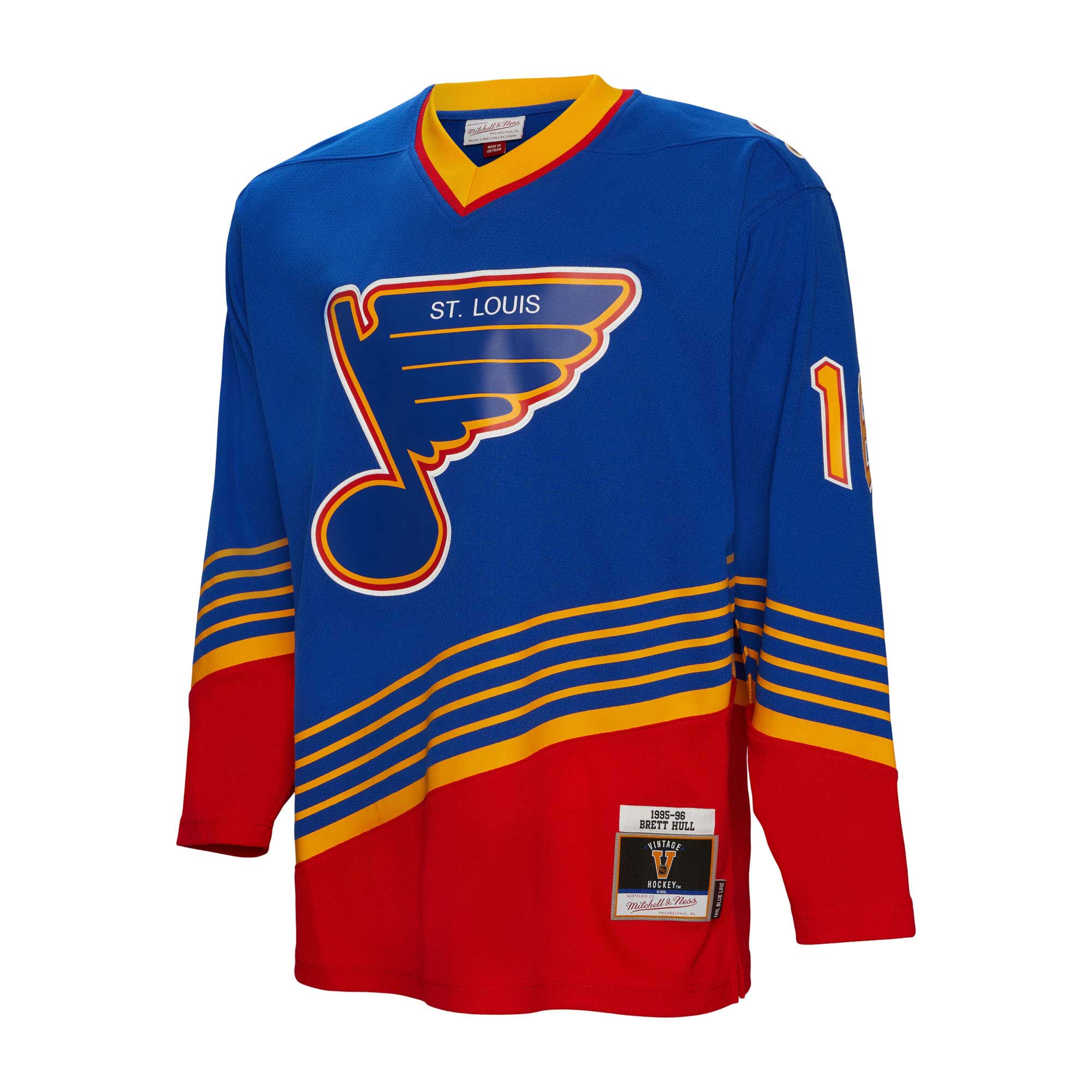 Brett Hull St. Louis Blues Mitchell & Ness 1995\/96 Blue Line Player Jersey - Blue cheap jerseys for sale - CheapJerseys.Shop