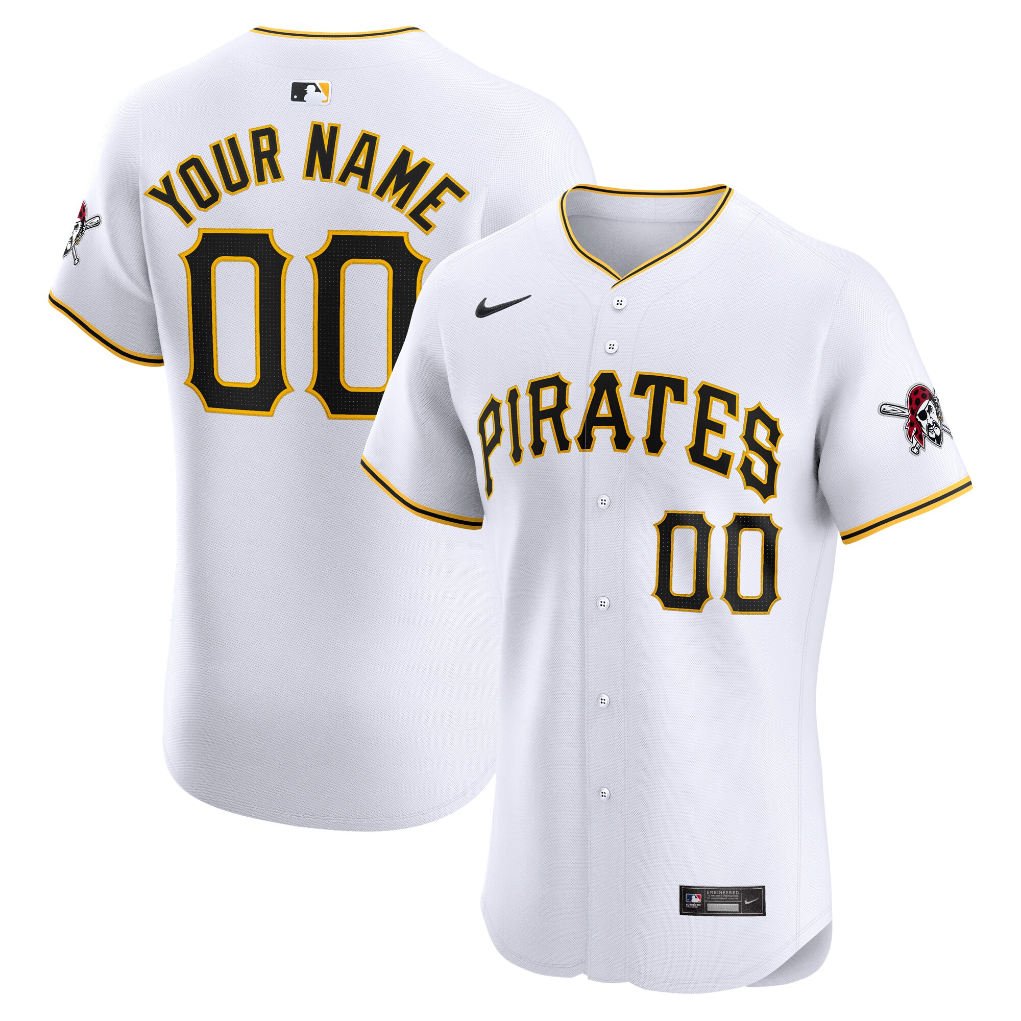 Pittsburgh Pirates Home Elite Custom Jersey - White cheap jerseys for sale - CheapJerseys.Shop