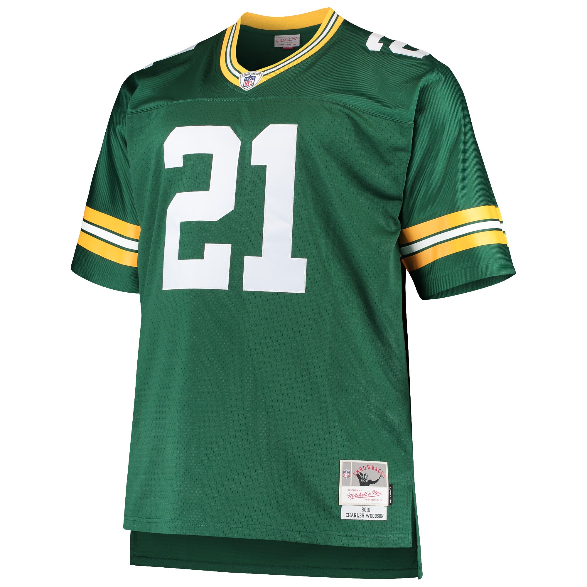 Charles Woodson Green Bay Packers Mitchell & Ness Big & Tall 2010 Retired Player Replica Jersey - Green cheap jerseys for sale - CheapJerseys.Shop