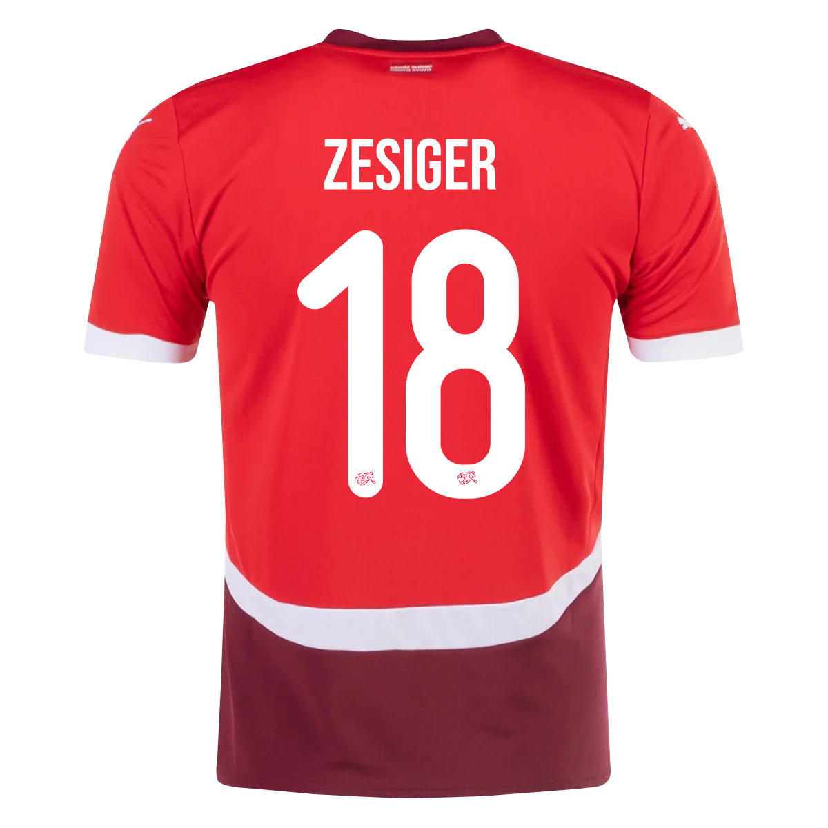 Cédric Zesiger 18 Switzerland National Team 2024/25 Home Men Jersey - Red cheap jerseys for sale - CheapJerseys.Shop