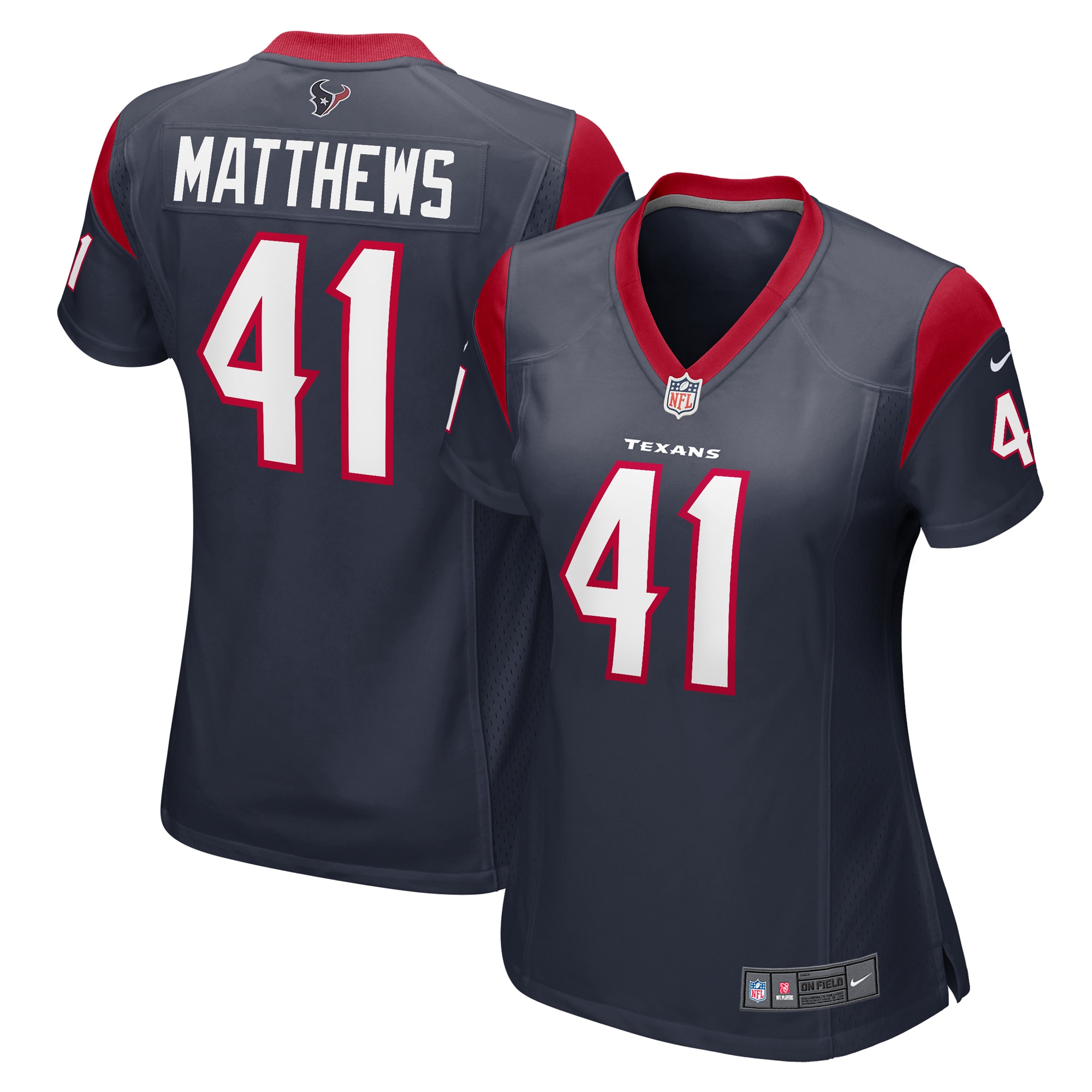 Jesse Matthews Houston Texans Women's Team Game Jersey - Navy cheap jerseys for sale - CheapJerseys.Shop
