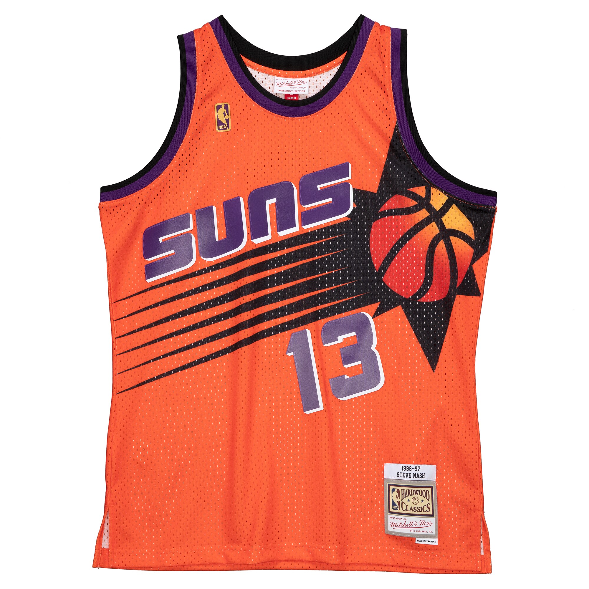 Steve Nash Phoenix Suns Mitchell & Ness 1996-97 Hardwood Classics Reload 2.0 Swingman Jersey - Orange cheap jerseys for sale - CheapJerseys.Shop