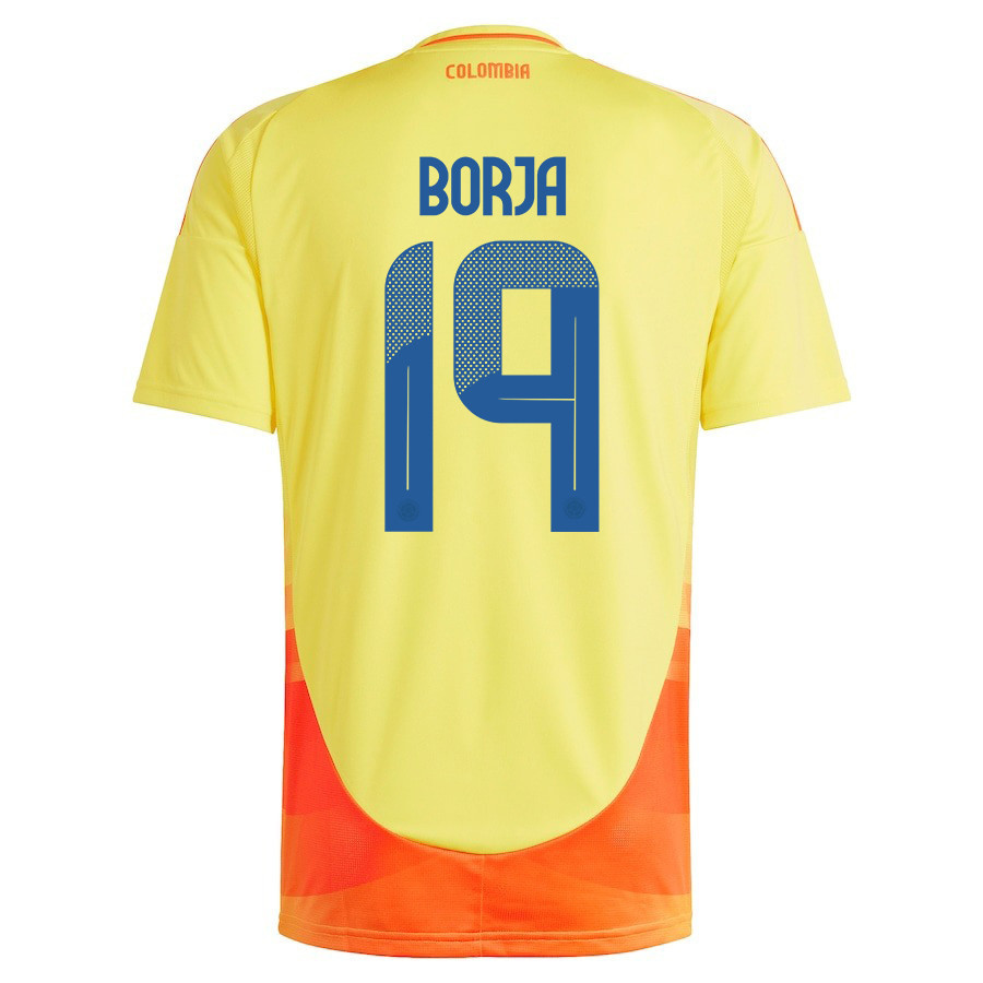 Miguel Borja 19 Colombia National Team 2024/25 Home Men Jersey - Yellow cheap jerseys for sale - CheapJerseys.Shop
