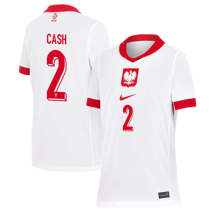 Matty Cash 2 Poland National Team 2024/25 Home YOUTH Jersey - White cheap jerseys for sale - CheapJerseys.Shop