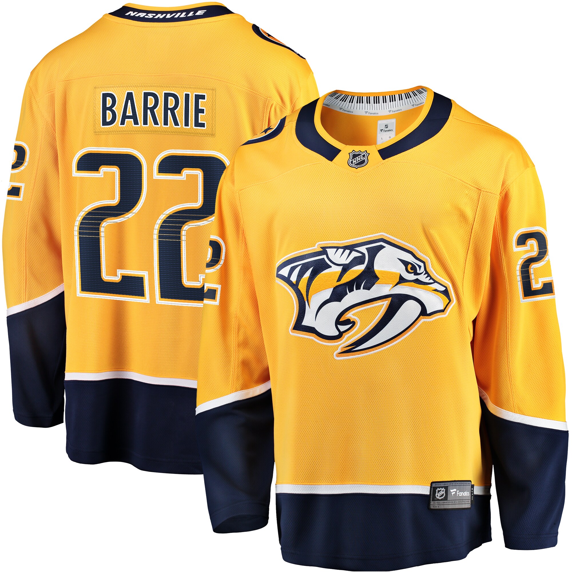 Tyson Barrie Nashville Predators Fanatics Home Breakaway Jersey - Gold cheap jerseys for sale - CheapJerseys.Shop