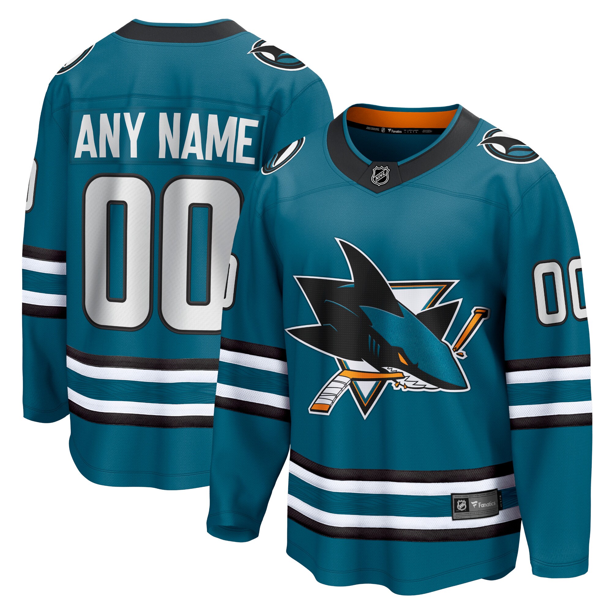 San Jose Sharks Fanatics Home Breakaway Custom Jersey - Teal cheap jerseys for sale - CheapJerseys.Shop