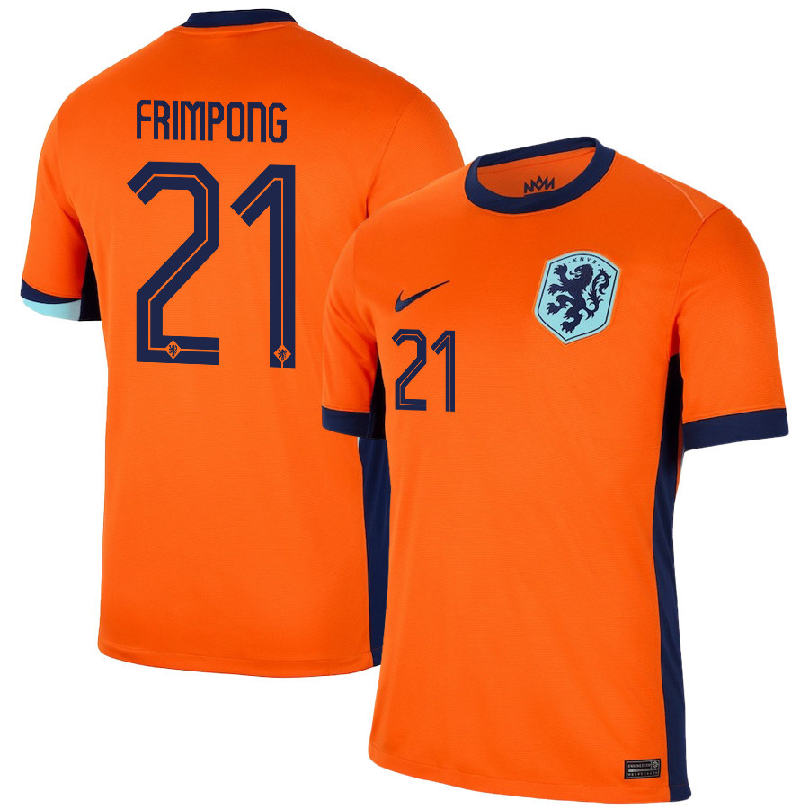 Jeremie Frimpong 21 Netherlands National Team 2024/25 Home Men Jersey - Orange cheap jerseys for sale - CheapJerseys.Shop