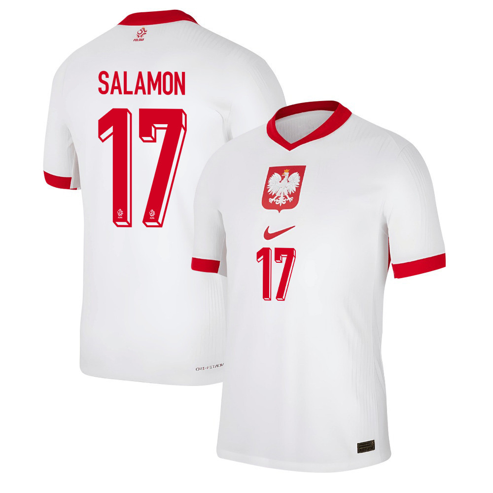 Bartosz Salamon 17 Poland National Team 2024/25 Home Men Jersey - White cheap jerseys for sale - CheapJerseys.Shop