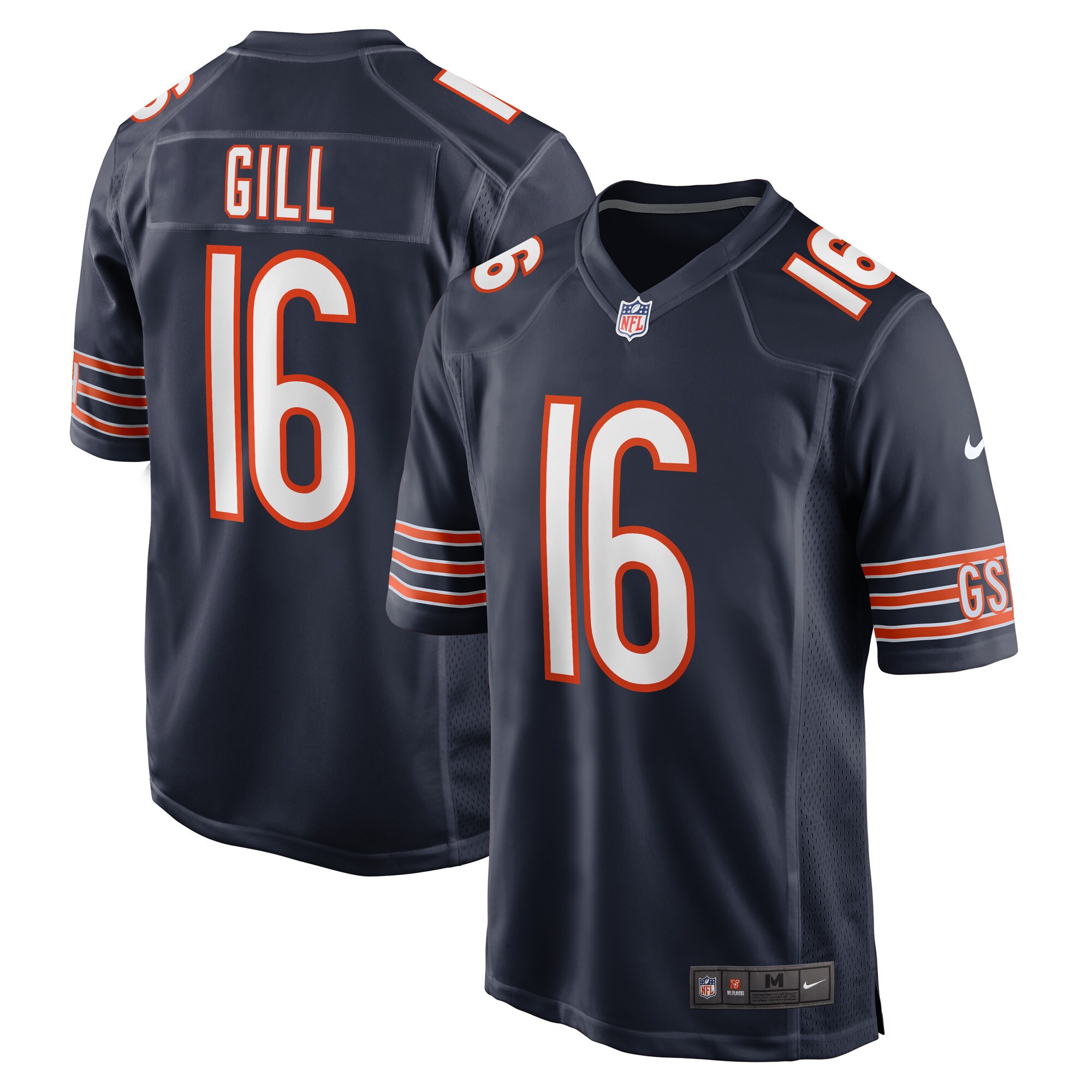 Trenton Gill Chicago Bears Game Player Jersey - Navy cheap jerseys for sale - CheapJerseys.Shop