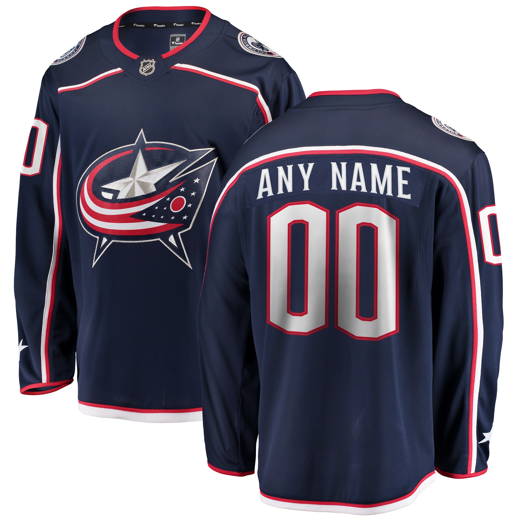 Columbus Blue Jackets Fanatics Home Breakaway Custom Jersey - Navy cheap jerseys for sale - CheapJerseys.Shop