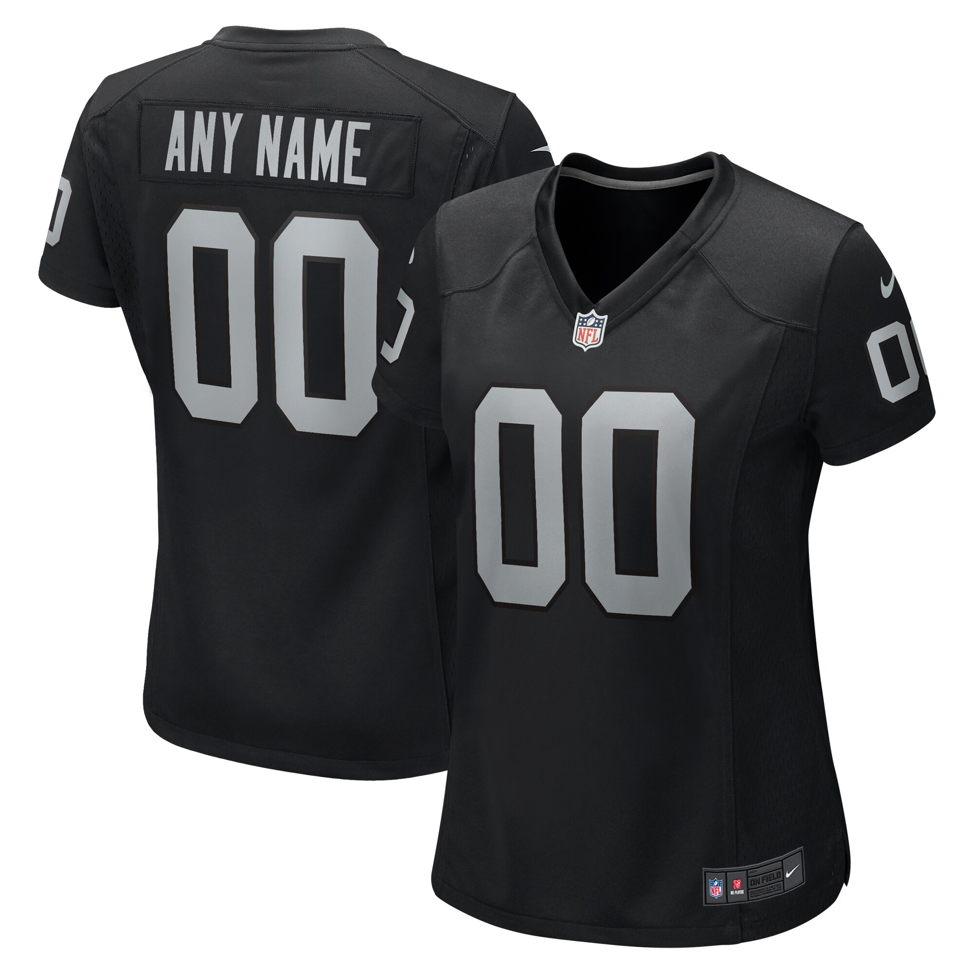 Las Vegas Raiders Women's Custom Game Jersey - Black cheap jerseys for sale - CheapJerseys.Shop
