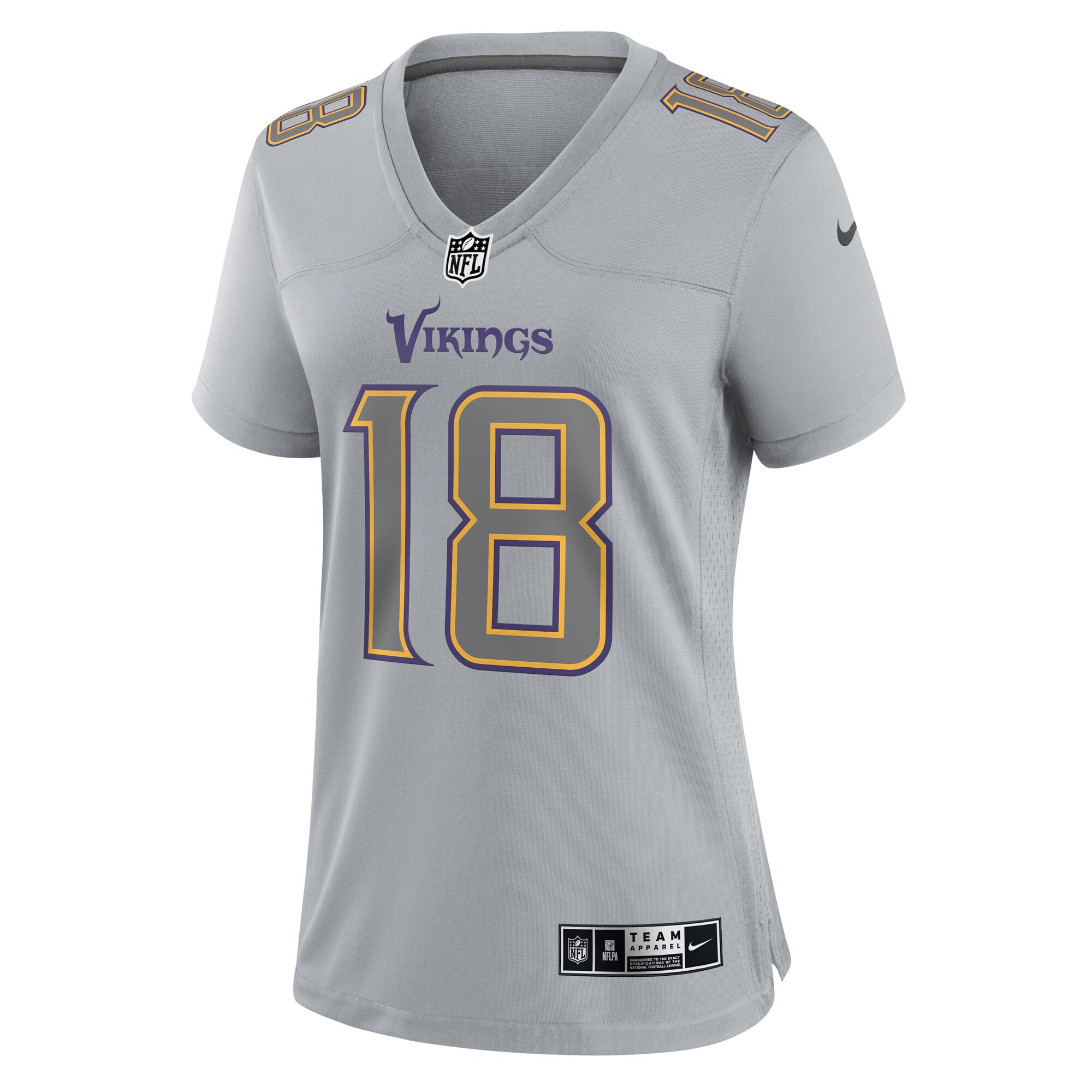 Justin Jefferson Minnesota Vikings Women's Atmosphere Fashion Game Jersey - Gray cheap jerseys for sale - CheapJerseys.Shop