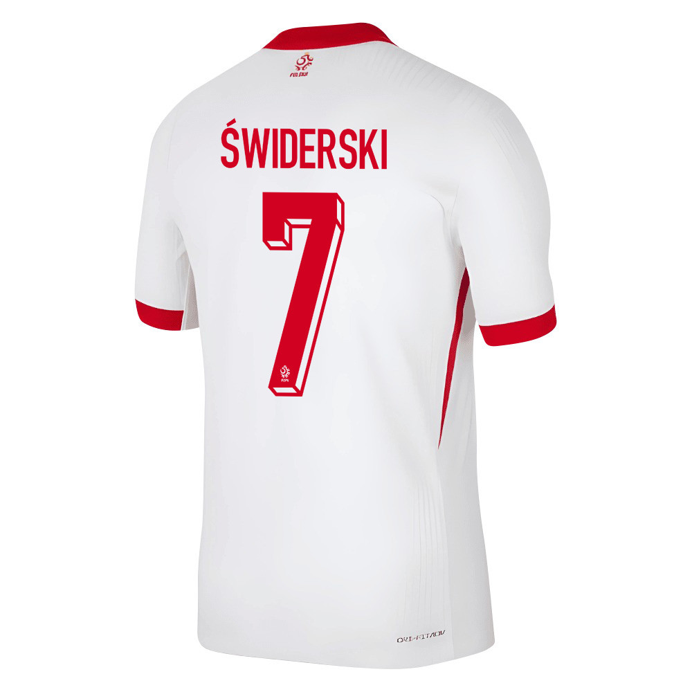 Karol Świderski 7 Poland National Team 2024/25 Home Men Jersey - White cheap jerseys for sale - CheapJerseys.Shop