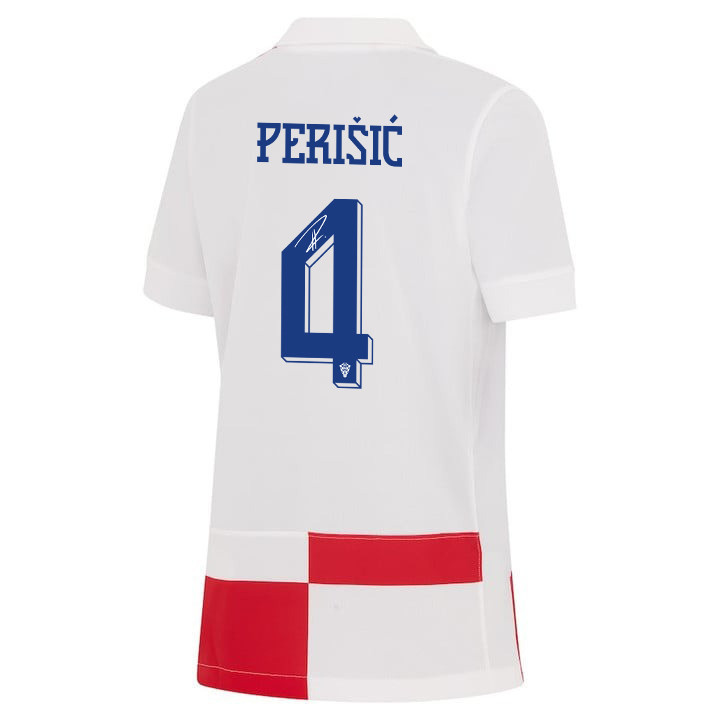 Ivan Perišić 4 Signed Croatia National Team 2024 Home YOUTH Jersey Autographed - White cheap jerseys for sale - CheapJerseys.Shop