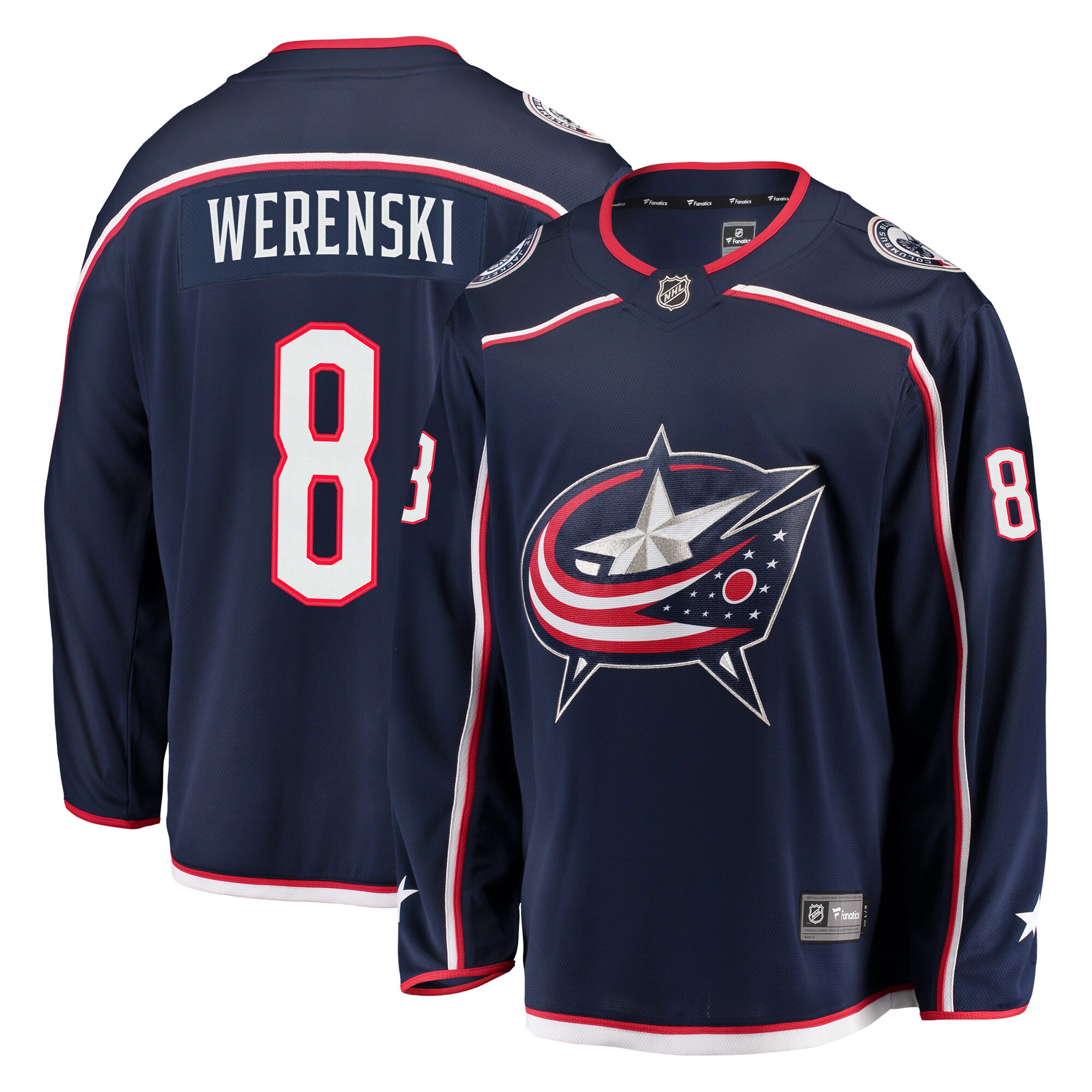 Zach Werenski Columbus Blue Jackets Fanatics Breakaway Jersey - Navy cheap jerseys for sale - CheapJerseys.Shop