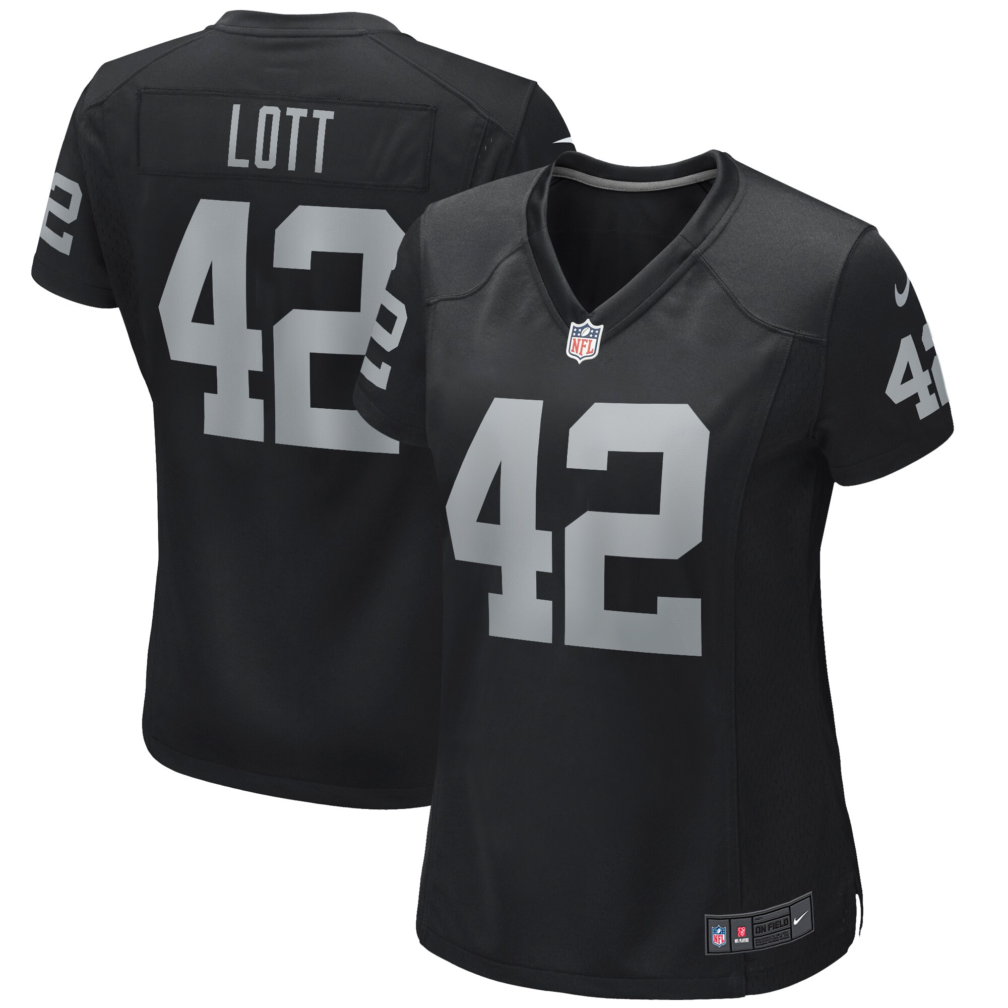 Ronnie Lott Las Vegas Raiders Women's Game Retired Player Jersey - Black cheap jerseys for sale - CheapJerseys.Shop