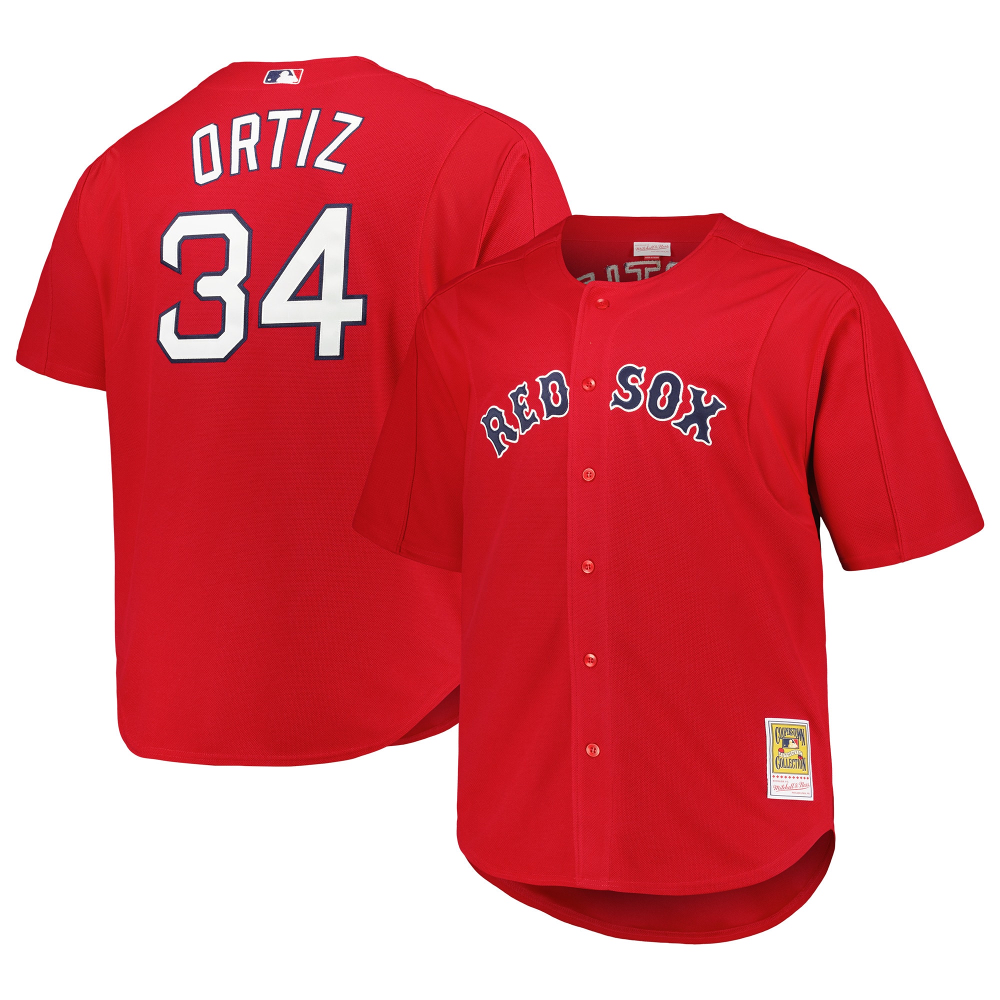 David Ortiz Boston Red Sox Mitchell & Ness Big & Tall Cooperstown Collection Batting Practice Replica Jersey - Red cheap jerseys for sale - CheapJerseys.Shop