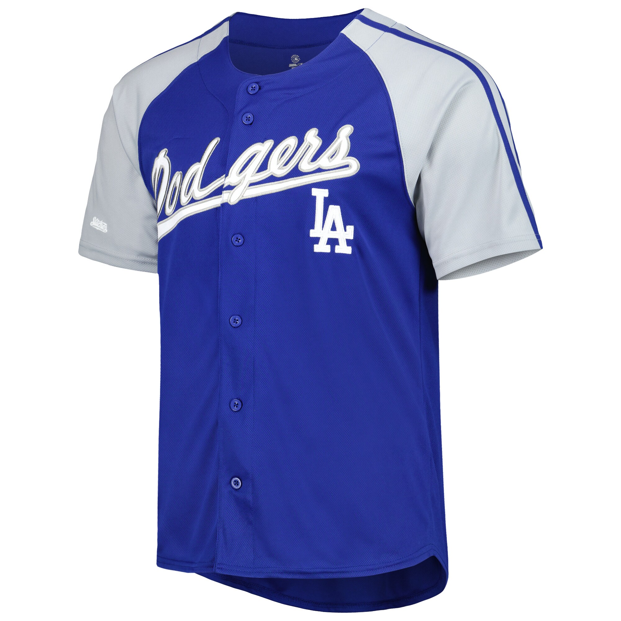 Los Angeles Dodgers Stitches Button-Down Raglan Fashion Jersey - Royal cheap jerseys for sale - CheapJerseys.Shop