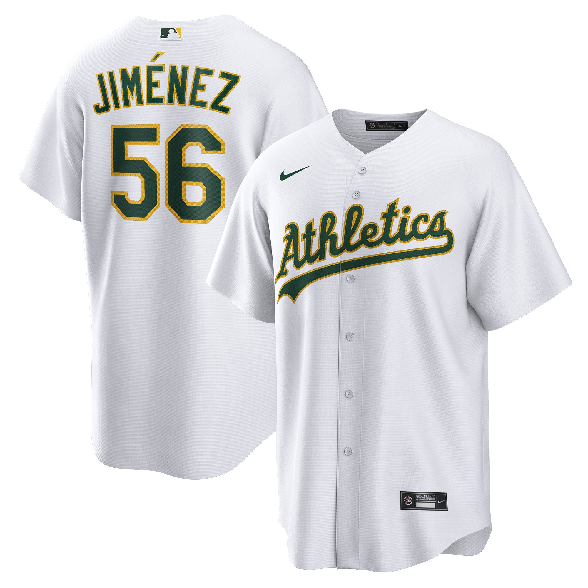 Dany Jim\u00c3\u00a9nez Oakland Athletics Home Replica Player Jersey - White cheap jerseys for sale - CheapJerseys.Shop
