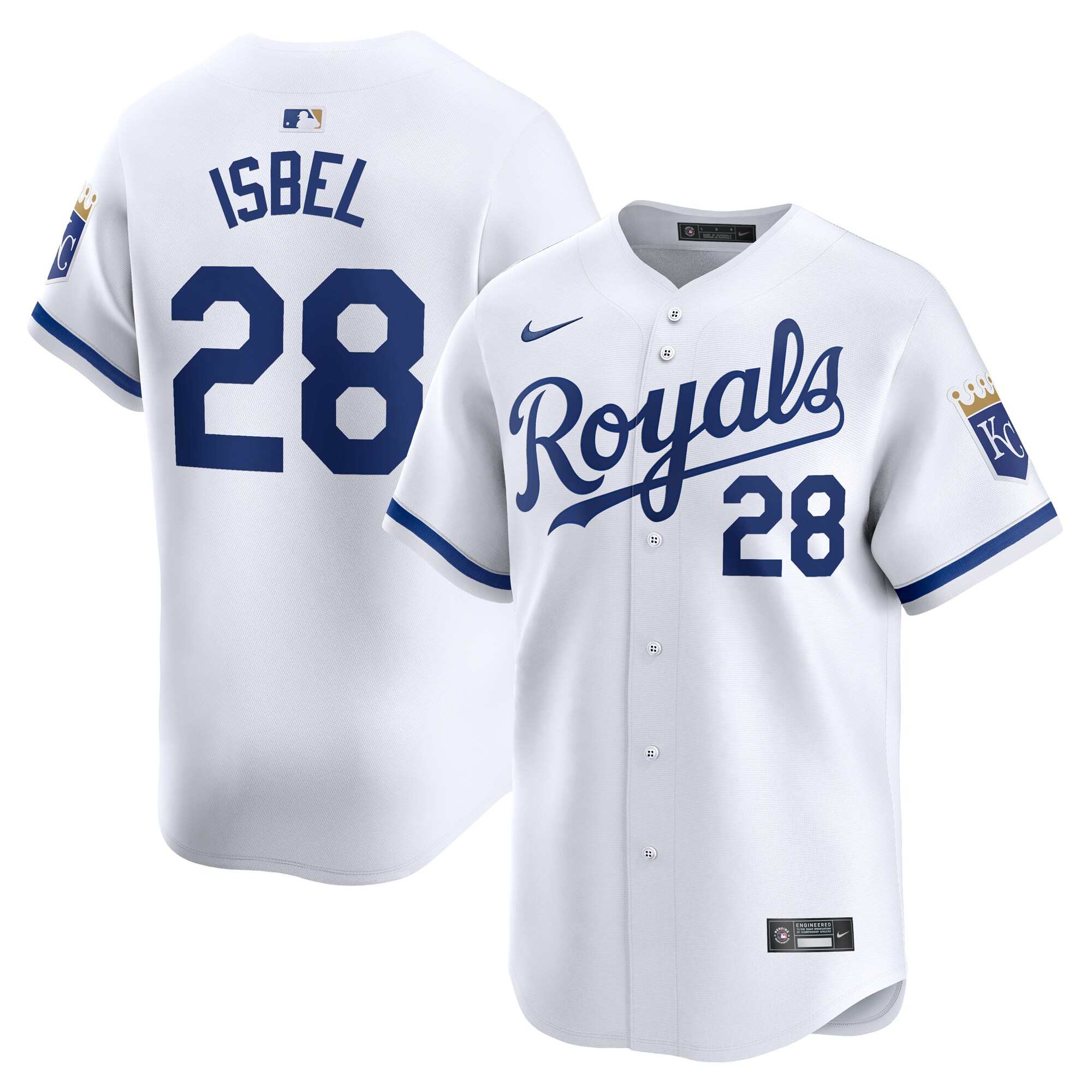 Kyle Isbel Kansas City Royals Home Limited Player Jersey - White cheap jerseys for sale - CheapJerseys.Shop