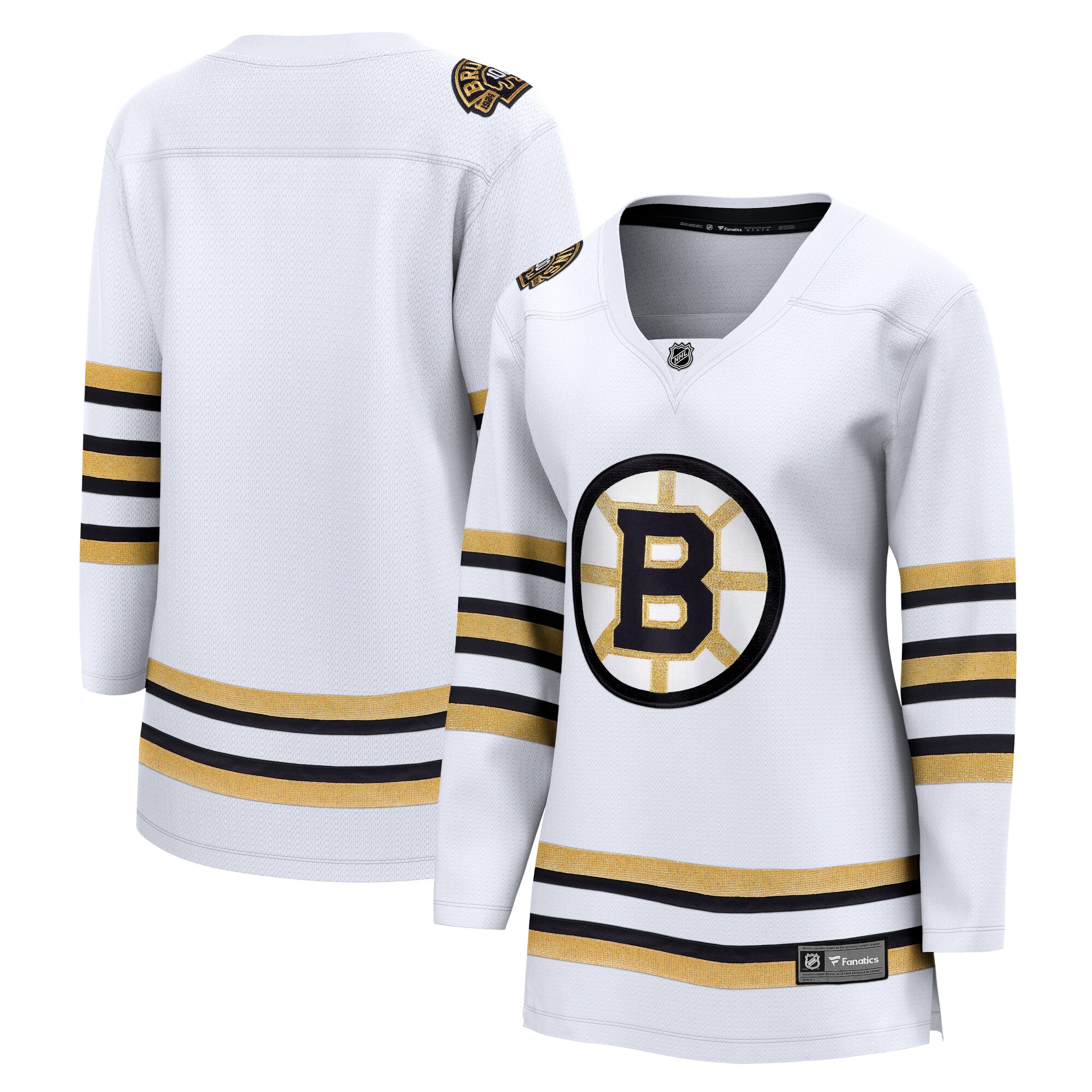 Boston Bruins Fanatics Women's 100th Anniversary Premier Breakaway Jersey - White cheap jerseys for sale - CheapJerseys.Shop
