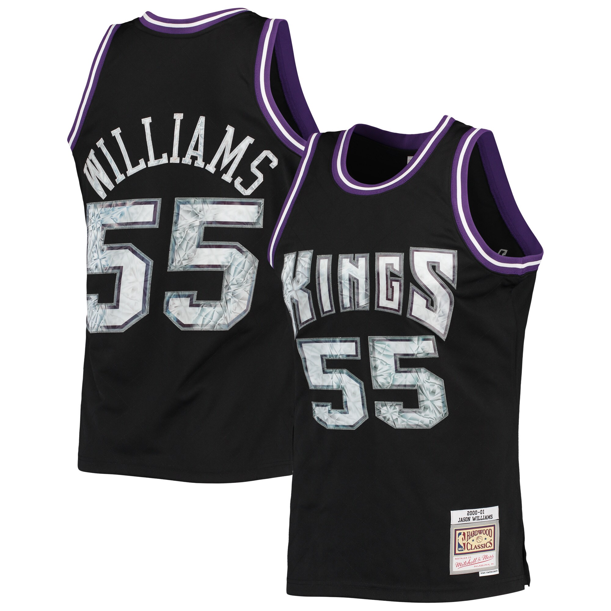 Jason Williams Sacramento Kings Mitchell & Ness 2000\/01 Hardwood Classics 75th Anniversary Diamond Swingman Jersey - Black cheap jerseys for sale - CheapJerseys.Shop