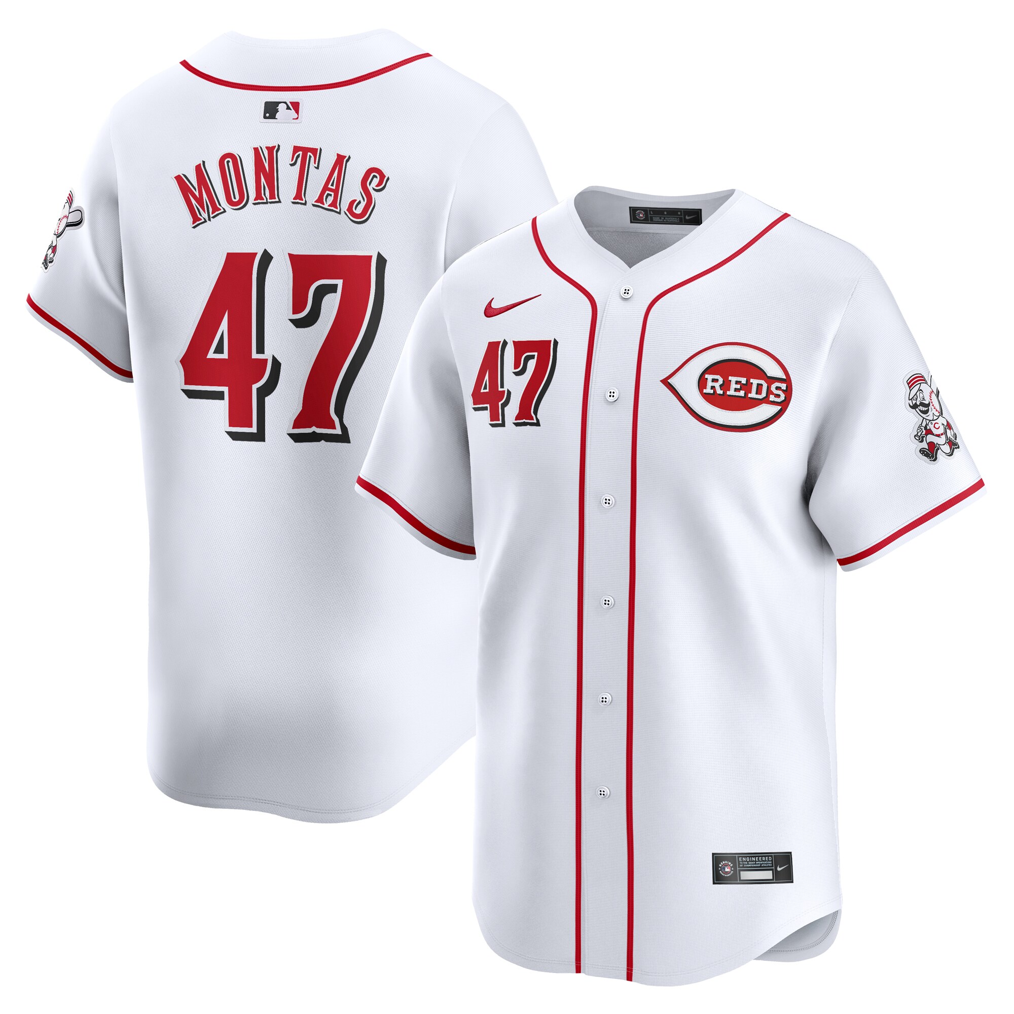 Frankie Montas Cincinnati Reds Home Limited Player Jersey - White cheap jerseys for sale - CheapJerseys.Shop