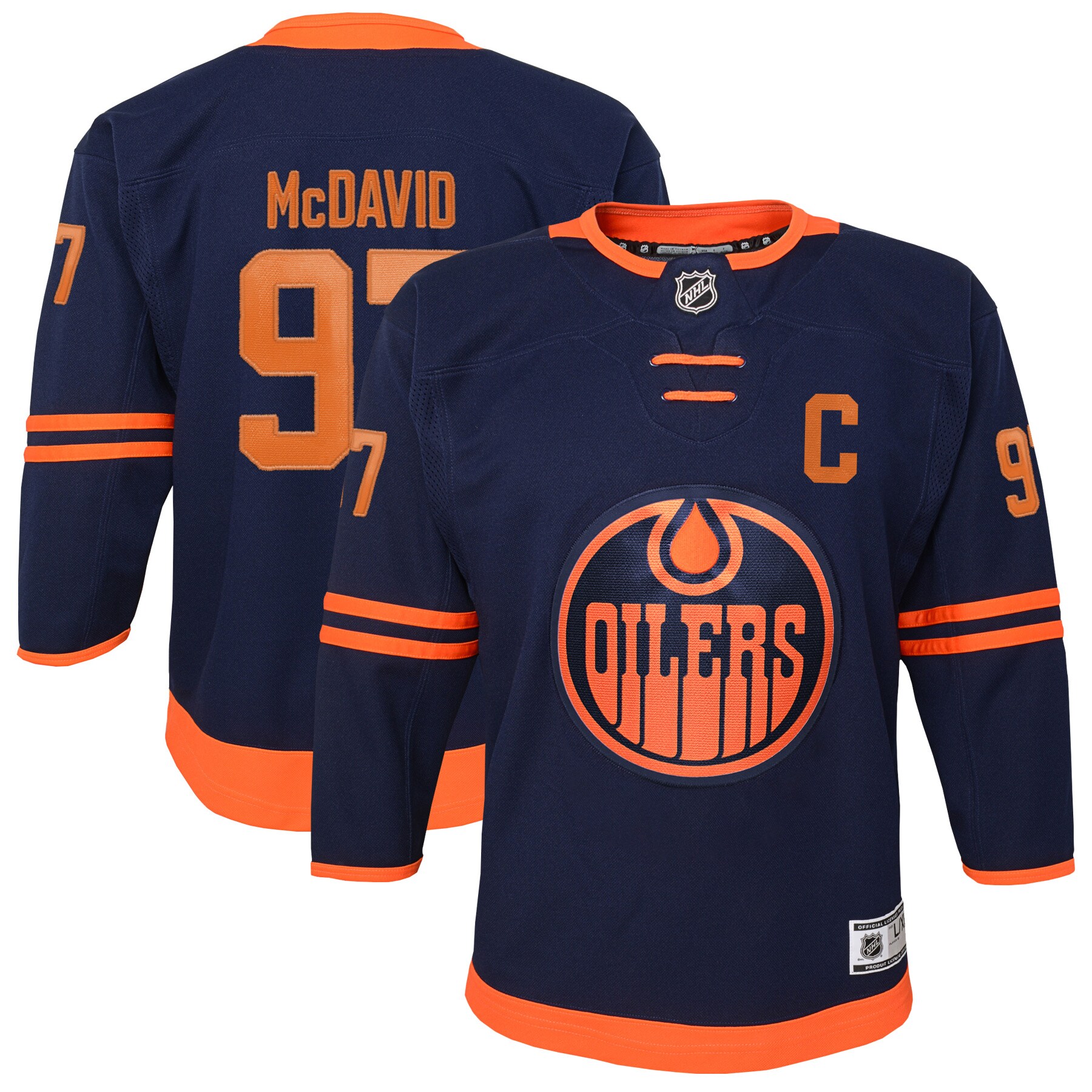 Connor McDavid Edmonton Oilers Youth Alternate Premier Player Jersey - Navy cheap jerseys for sale - CheapJerseys.Shop